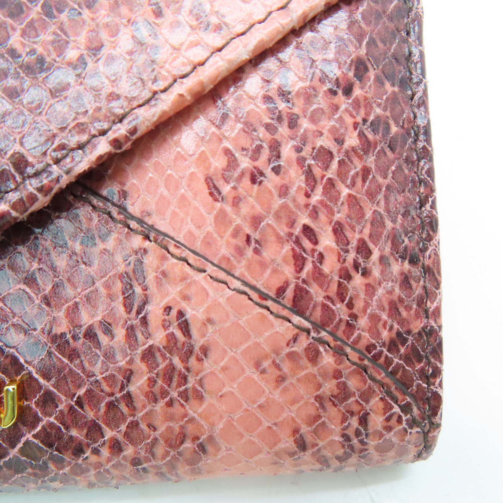 Miu Miu [Sharp Discount] Cowhide Leather Wallet Gold Buckle Wallet Pink