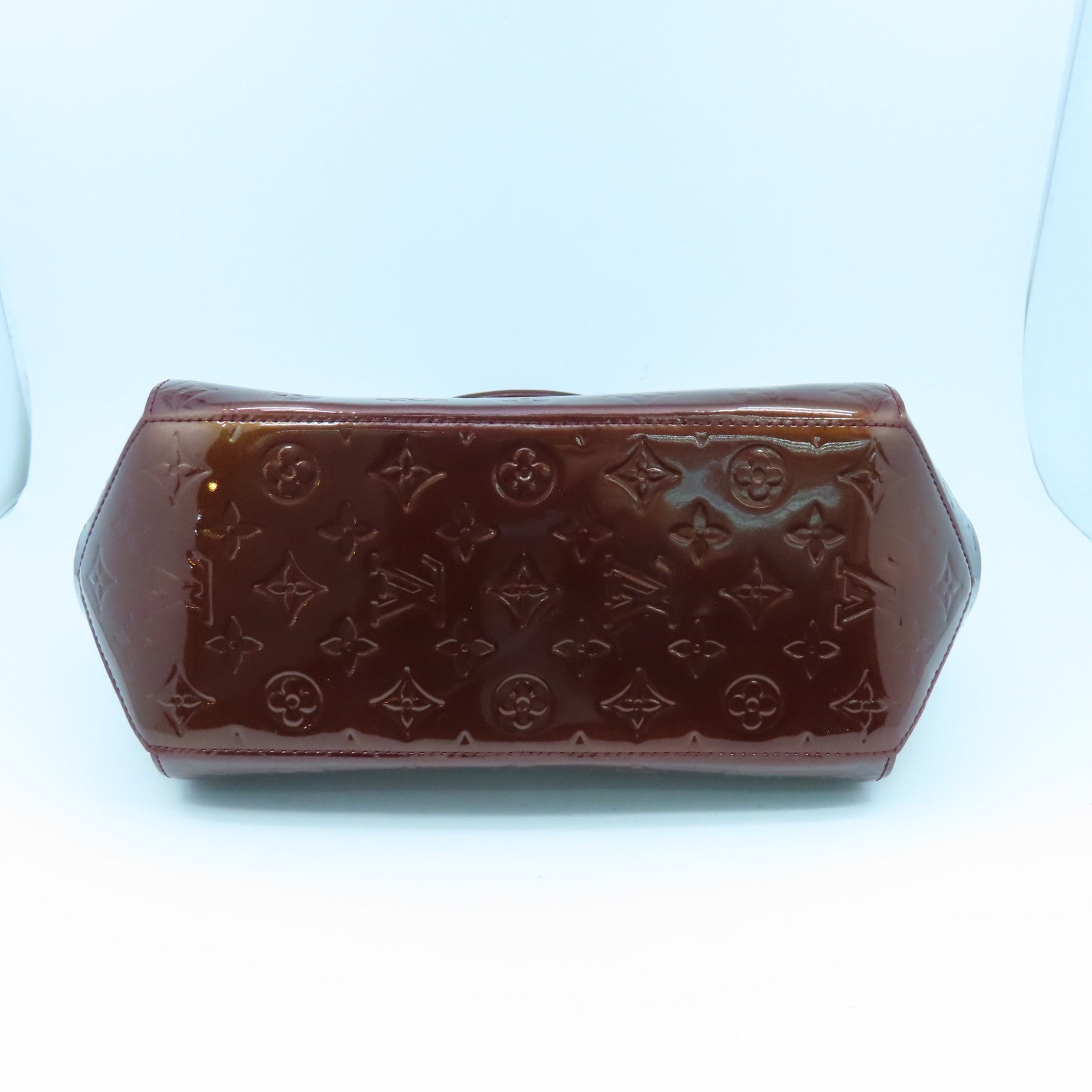 LOUIS VUITTON Vernis Sherwood PM金扣肩背袋酒红色