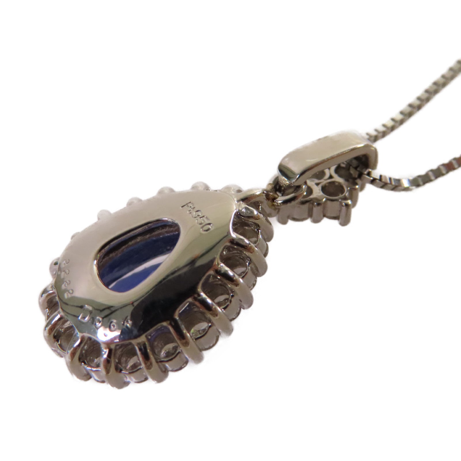 JEWELRY PT950/PT850鉑金3.232ct坦桑石/0.64ct鑽石Tanzanite Necklace項鏈