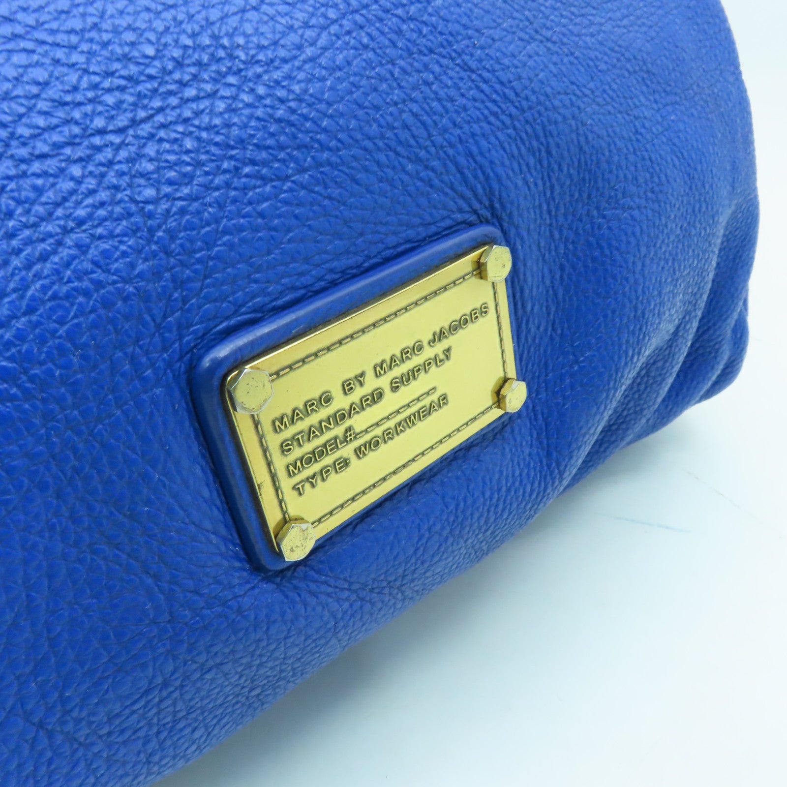 MARC BY MARC JACOBS 牛皮皮革2 Way Shoulder金扣手挽肩背兩用袋藍色