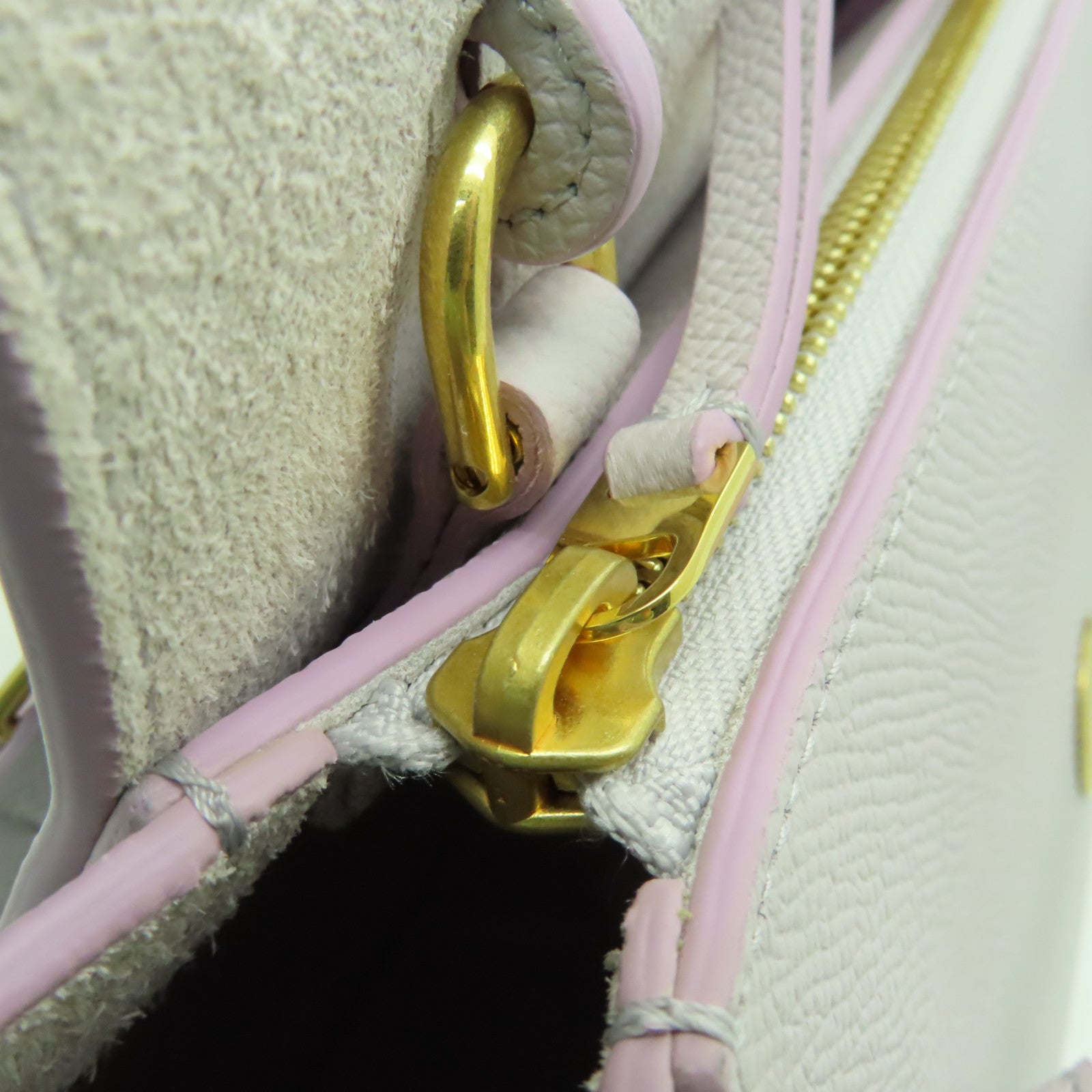 CELINE 牛皮皮革Belt Bag金扣手挽肩背兩用袋粉紅色