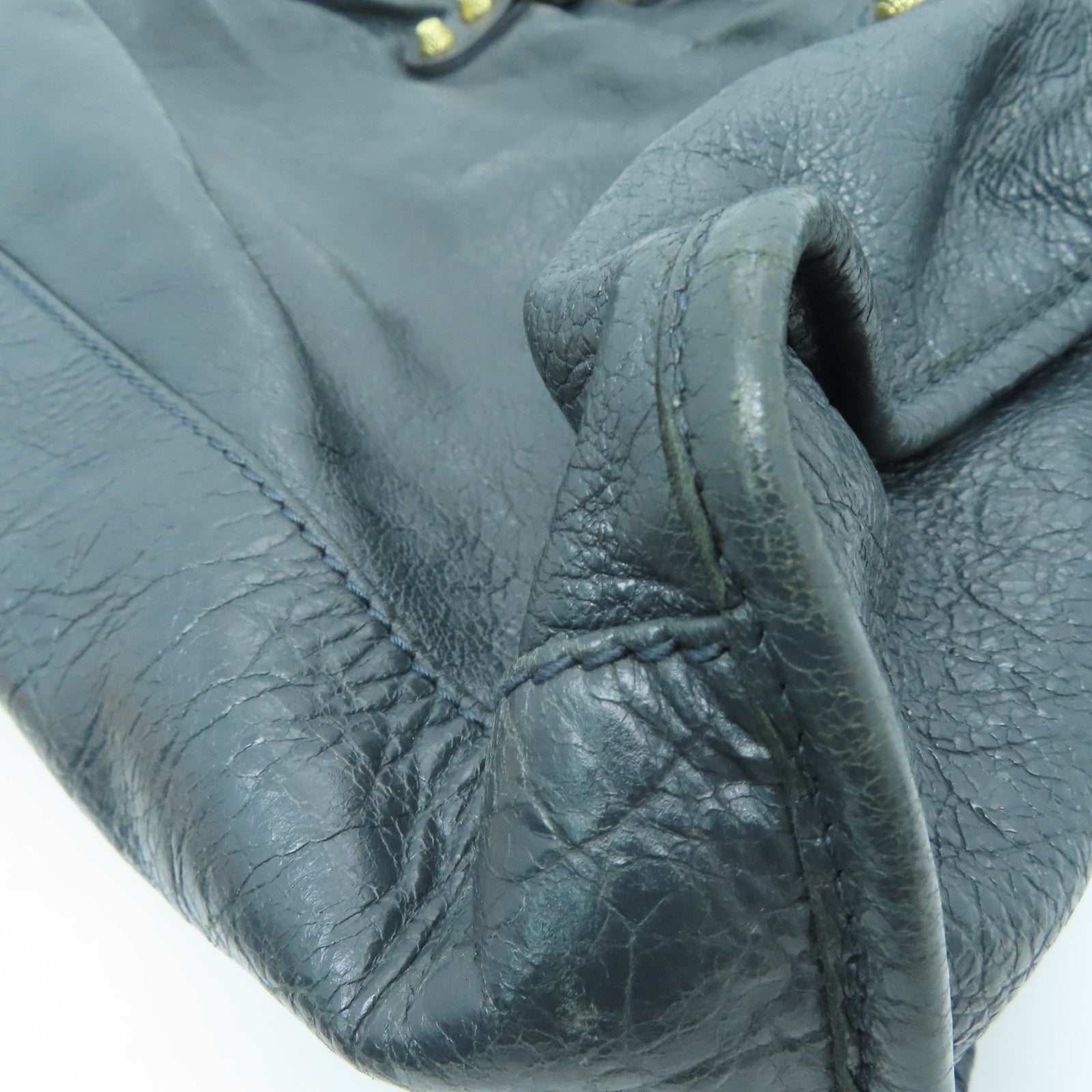BALENCIAGA Sheepskin Leather Giant City Handle Shoulder Bag Gray