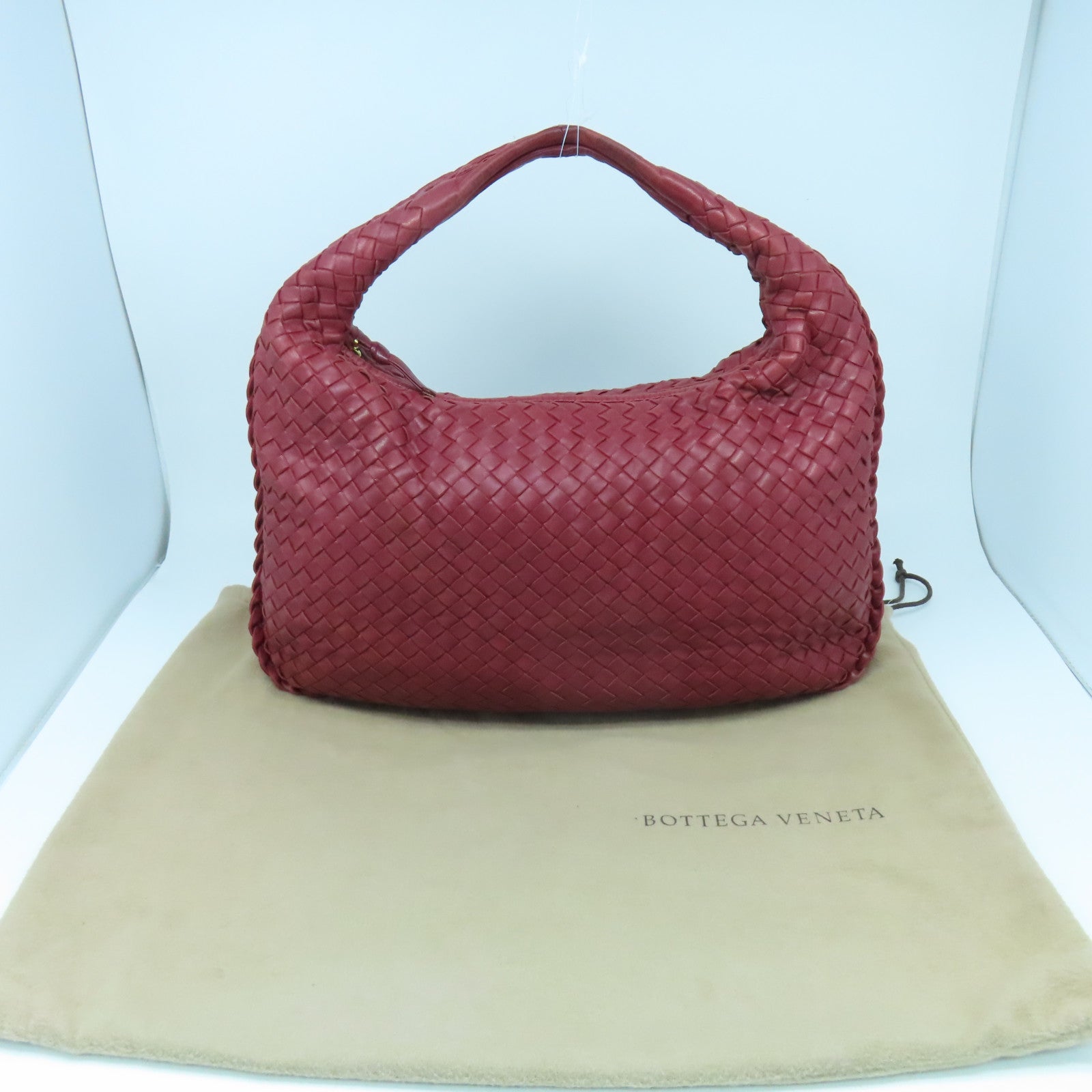 BOTTEGA VENETA 羊皮皮革Shoulder Bag金扣肩背袋紅色