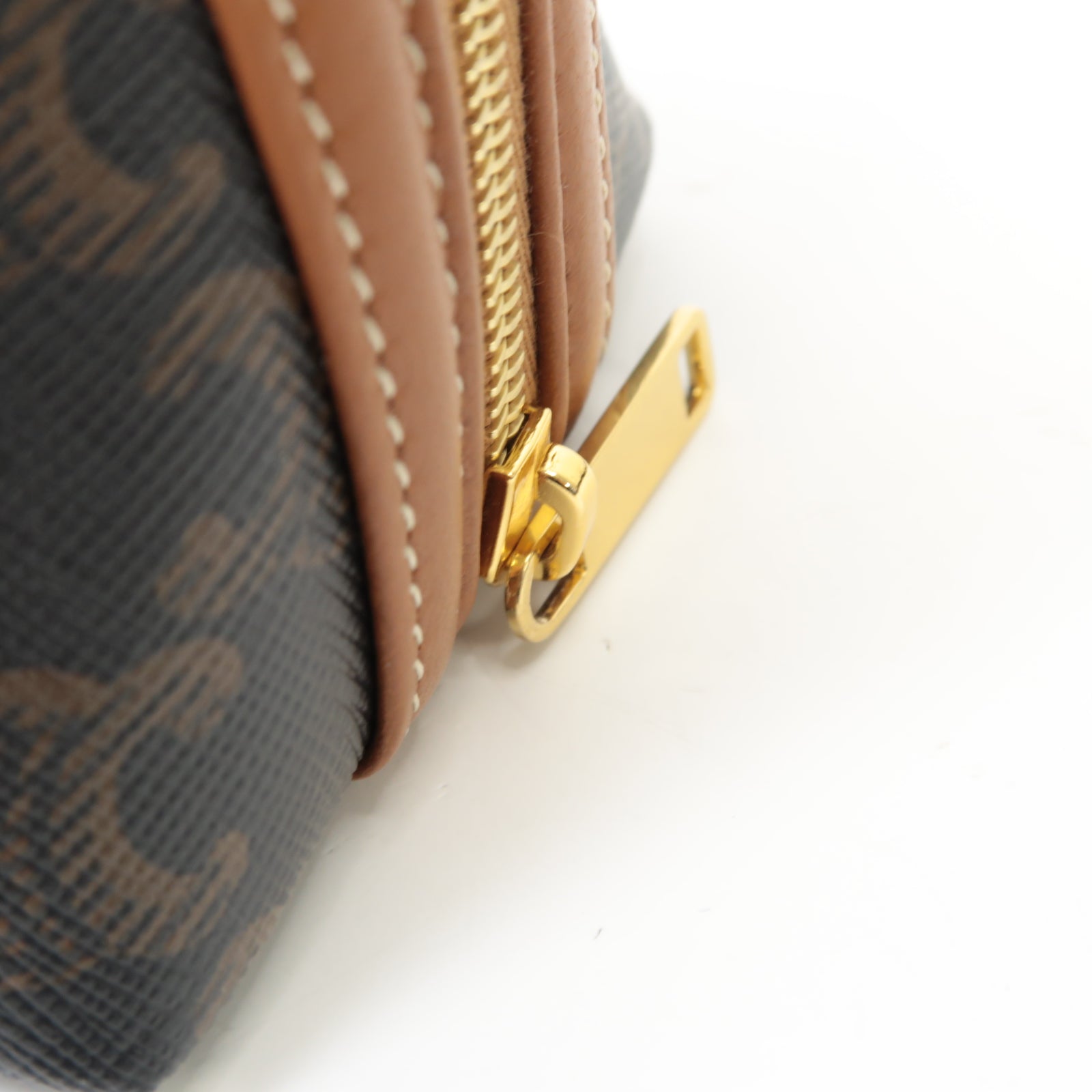 CELINE 塗層帆布Shoulder Bag金扣鏈帶肩背袋啡色