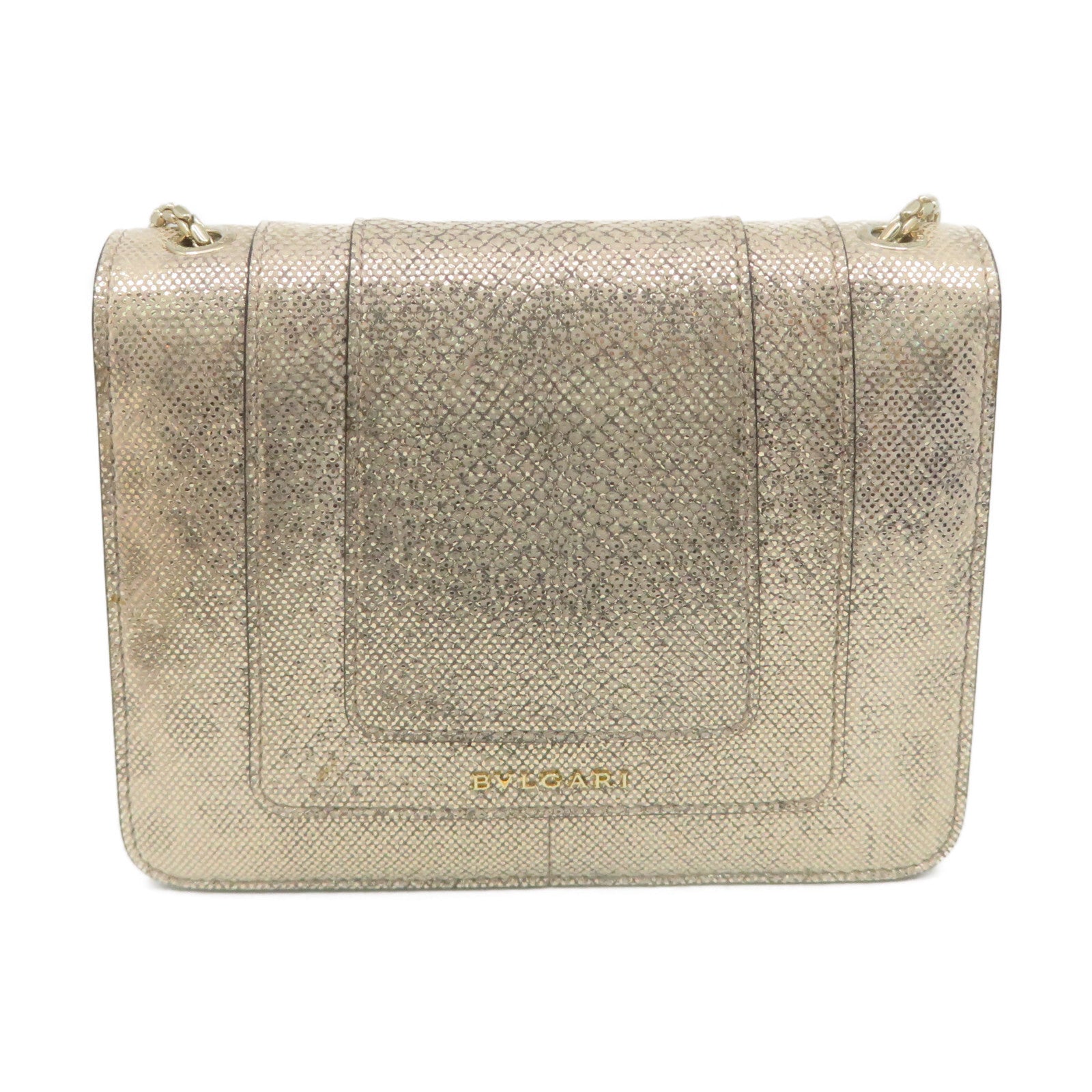BVLGARI [Sharp Discount] Snakeskin Leather Serpenti Forever Chain Shoulder  Bag Chain Strap Shoulder Bag Gold