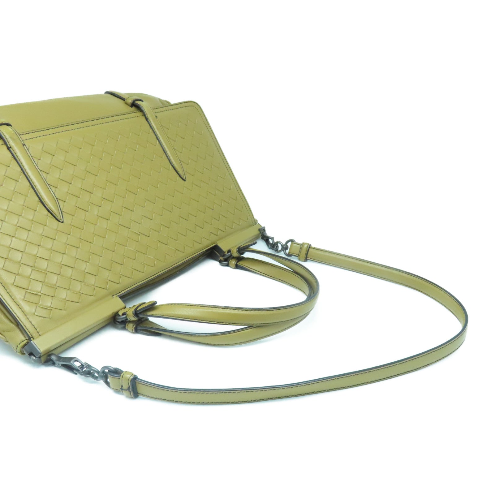 BOTTEGA VENETA Textured Leather 2way Shoulder Bag Handle Shoulder Bag Brown