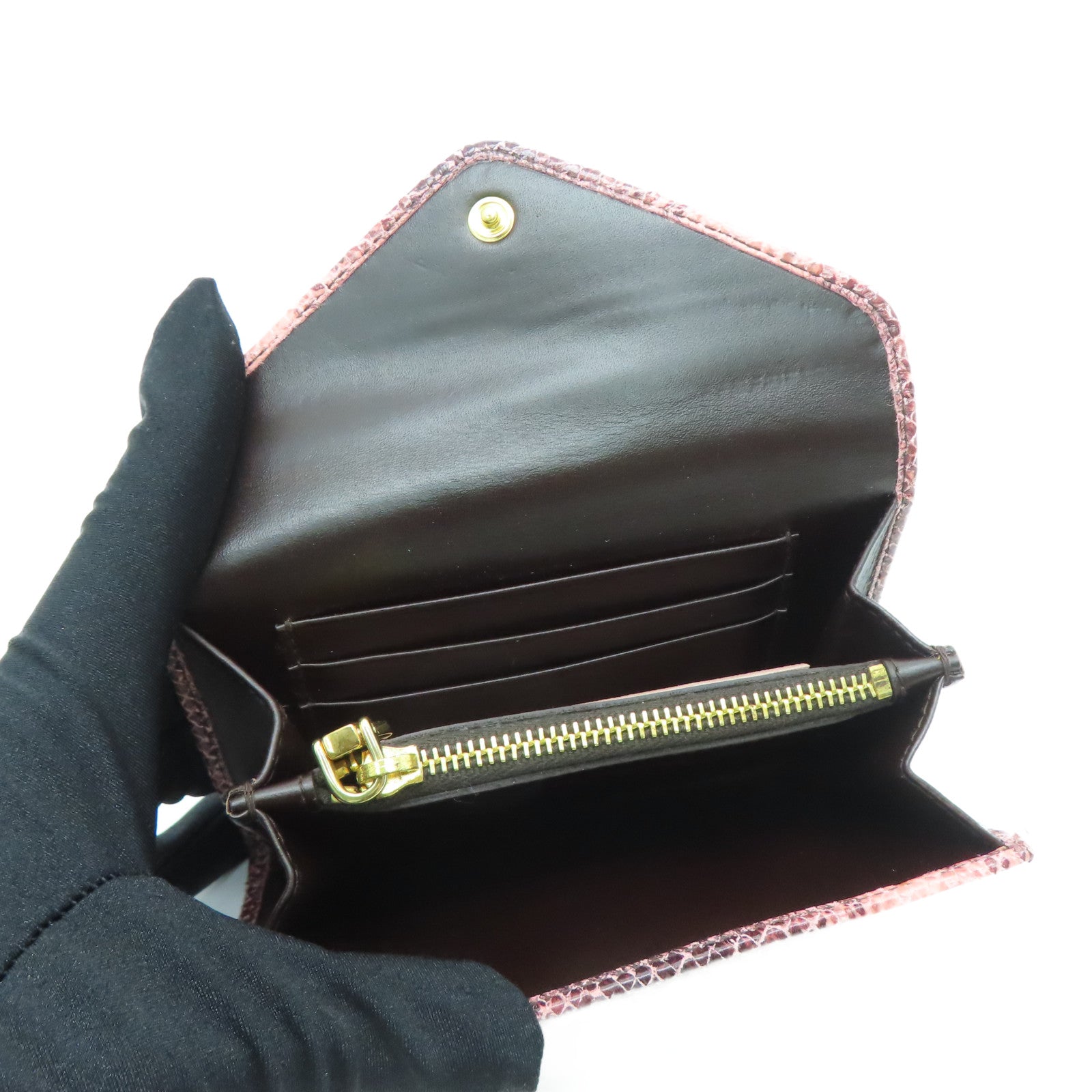 Miu Miu [Sharp Discount] Cowhide Leather Wallet Gold Buckle Wallet Pink