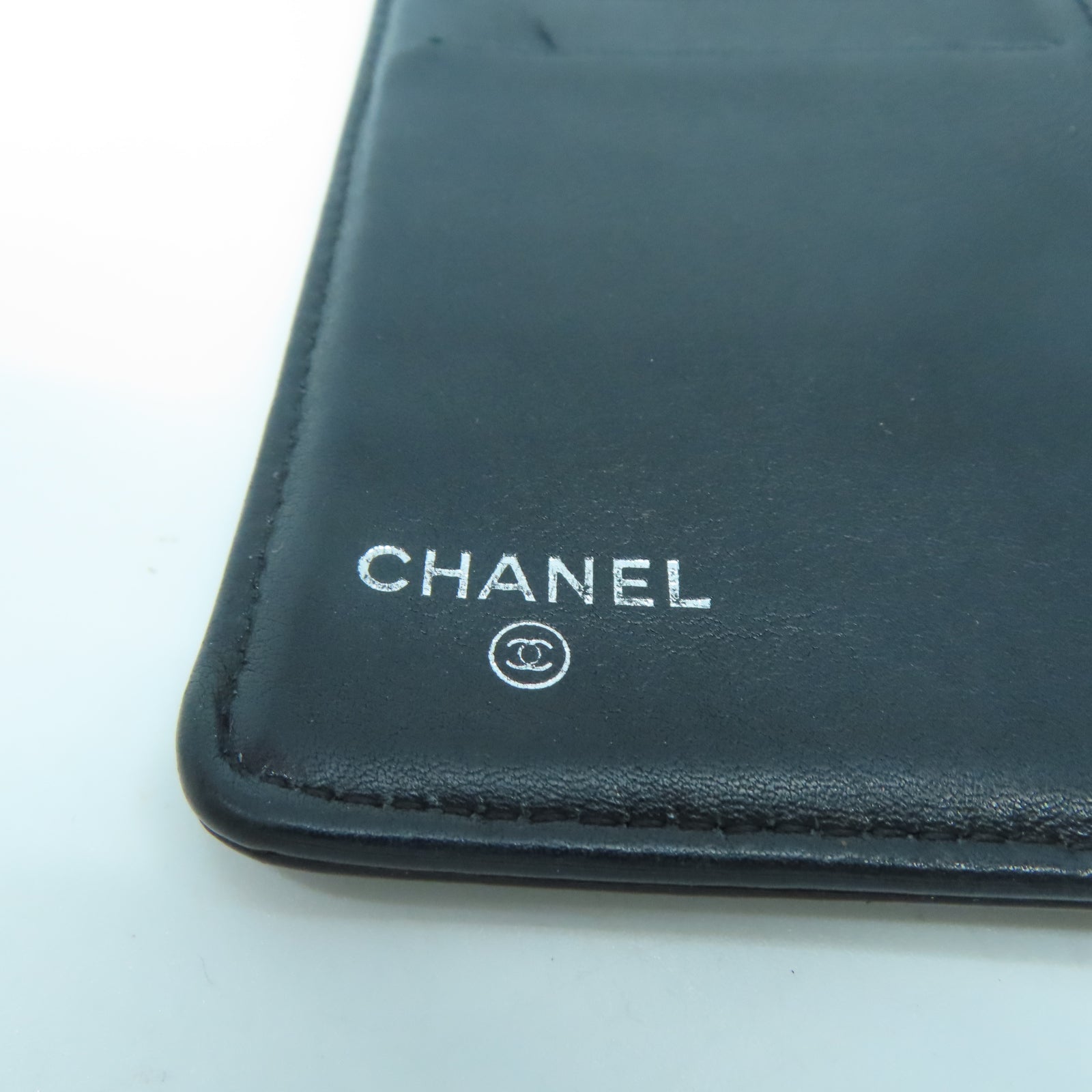 CHANEL 漆皮皮革Long Wallet銀扣長錢包黑色