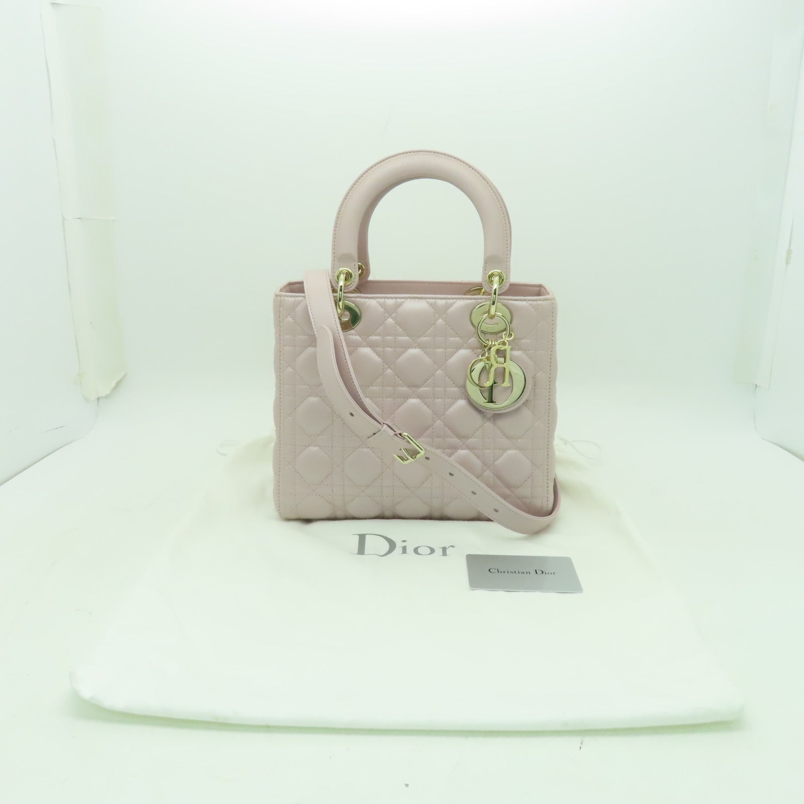 Dior 羊皮皮革2way Shoulder Bag金扣手挽肩背兩用袋粉紅色