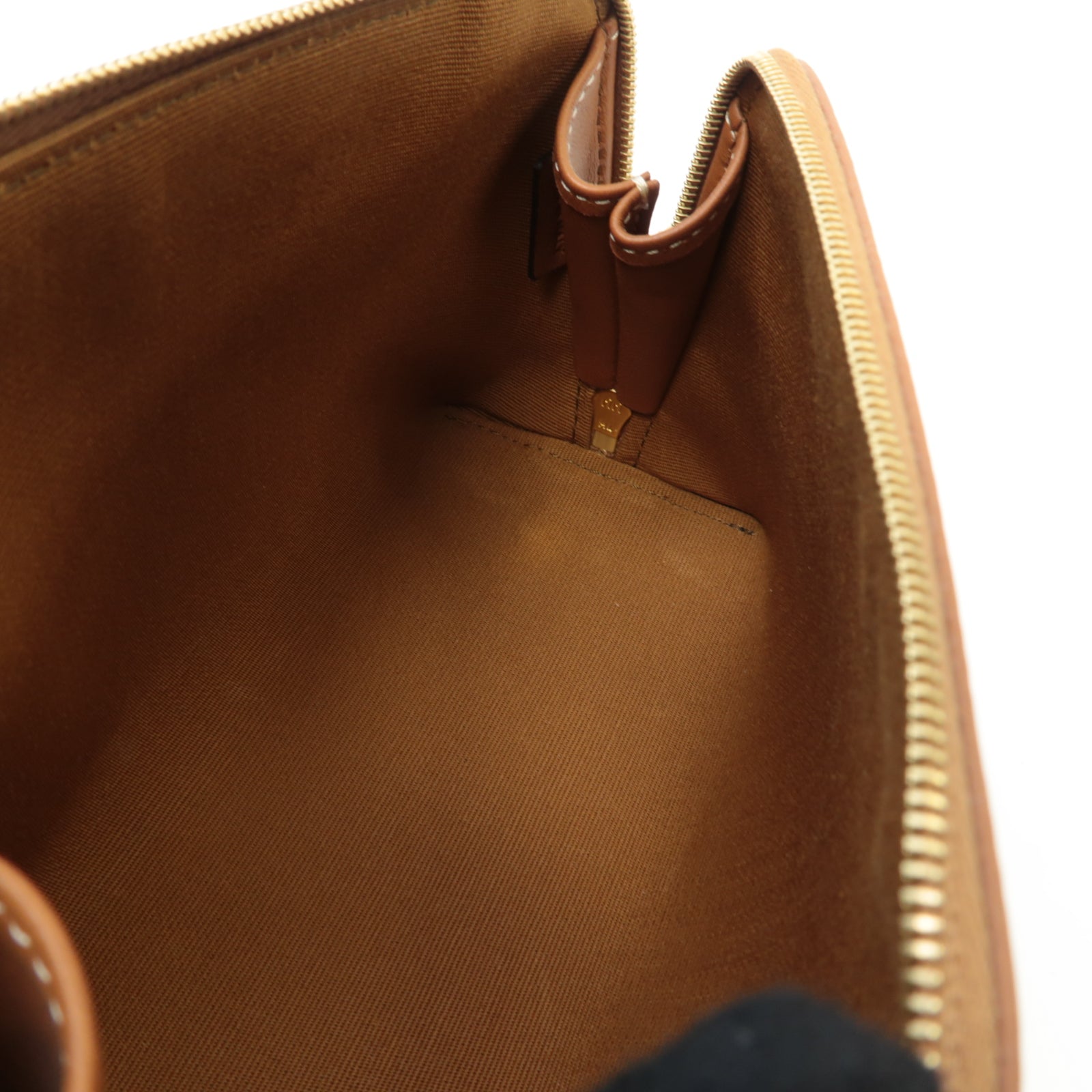 CELINE 塗層帆布Shoulder Bag金扣鏈帶肩背袋啡色