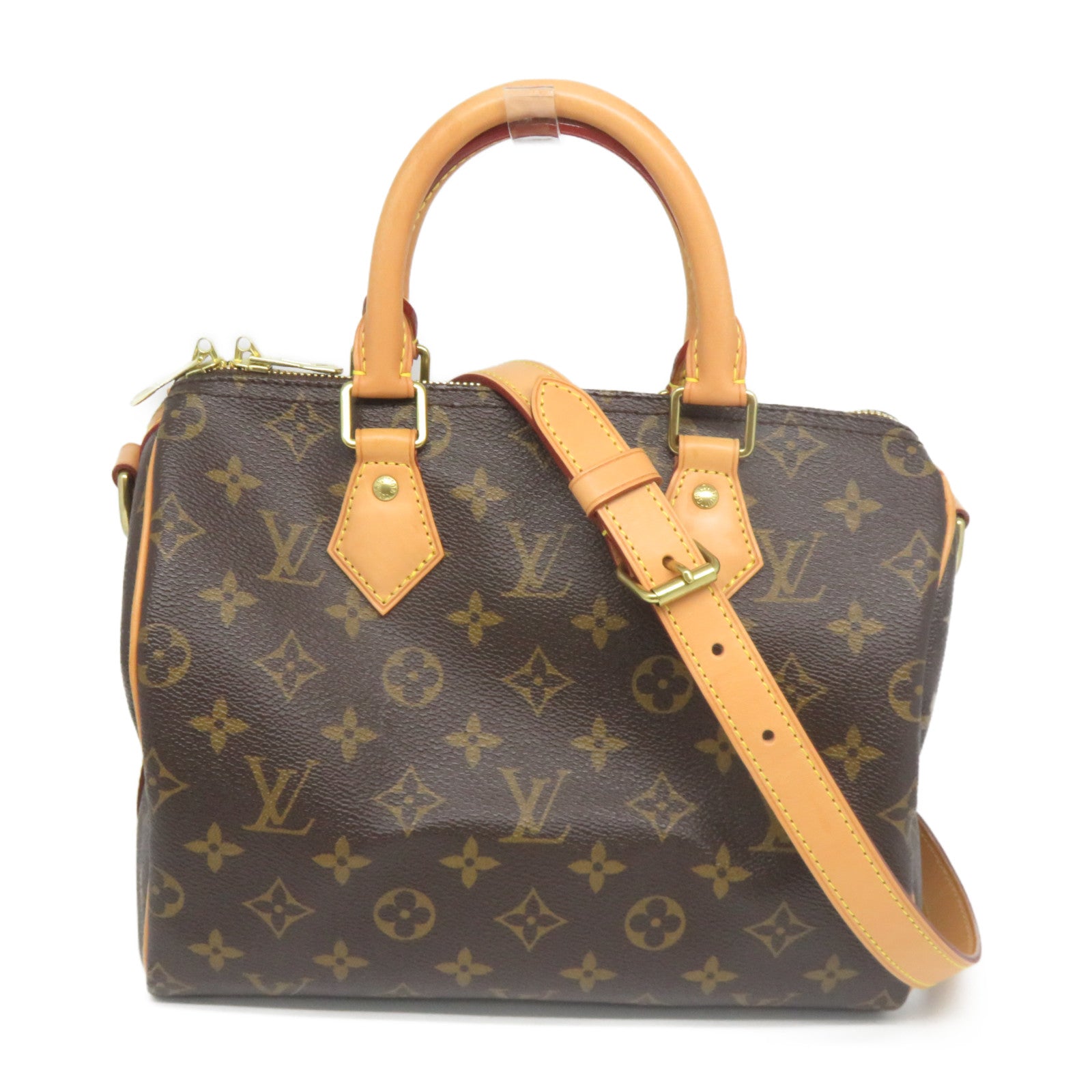 LOUIS VUITTON Monogram Speedy Bandouliere 25金扣手挽肩背兩用袋啡色