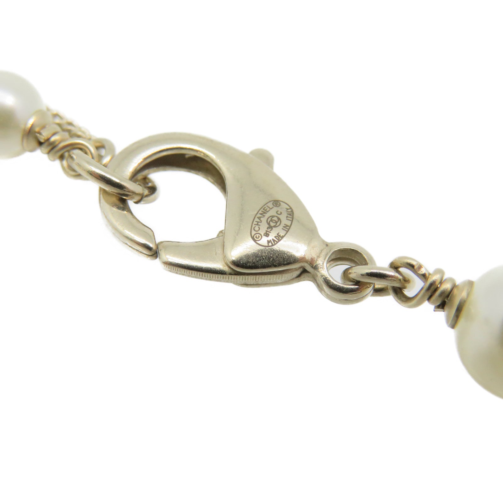 CHANEL Metal/Imitation Pearl CC Necklace Pearl/Purple/Pink/Gold