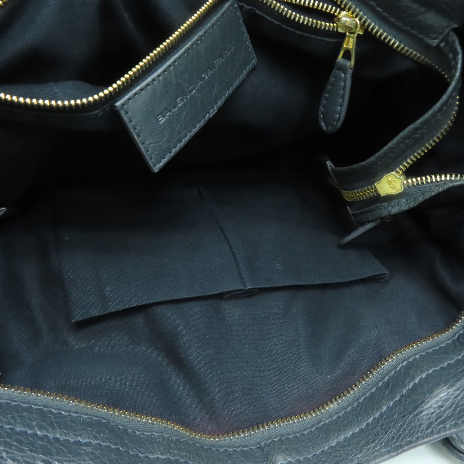 BALENCIAGA Sheepskin Leather Giant City Handle Shoulder Bag Gray