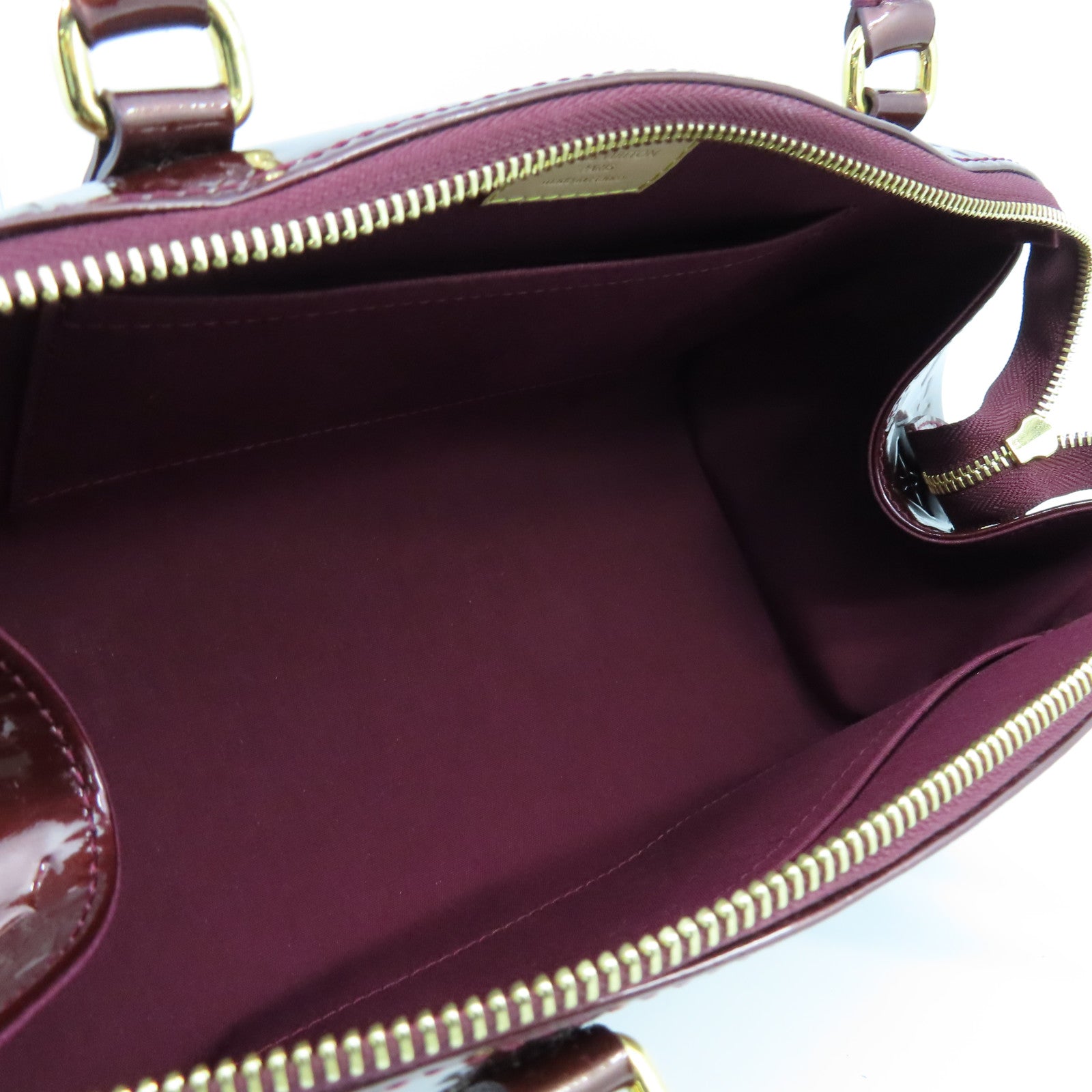 LOUIS VUITTON Vernis Sherwood PM金扣肩背袋酒红色