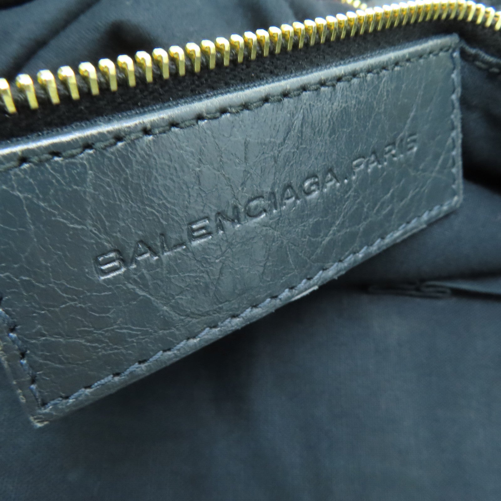 BALENCIAGA Sheepskin Leather Giant City Handle Shoulder Bag Gray