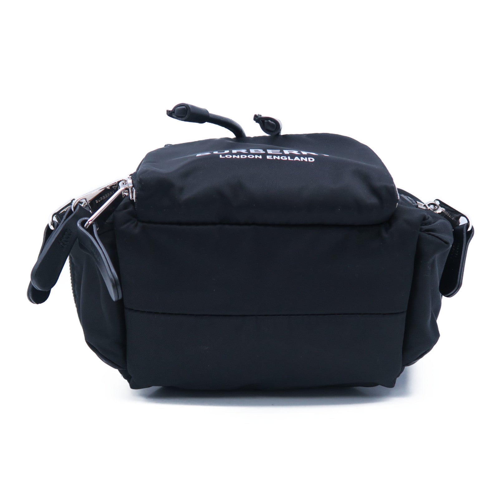 BURBERRY 尼龍Backpack銀扣背包黑色