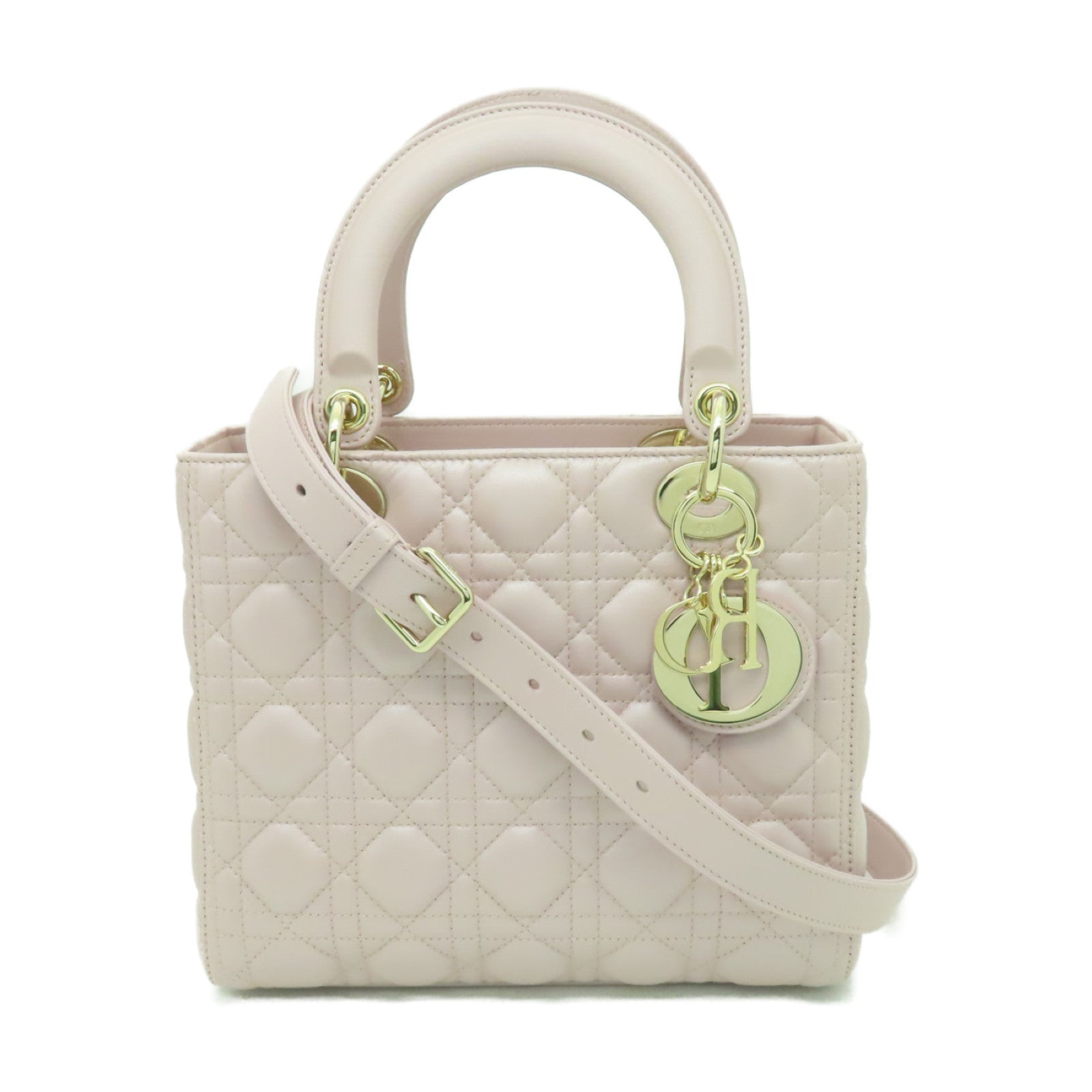Dior 羊皮皮革2way Shoulder Bag金扣手挽肩背兩用袋粉紅色