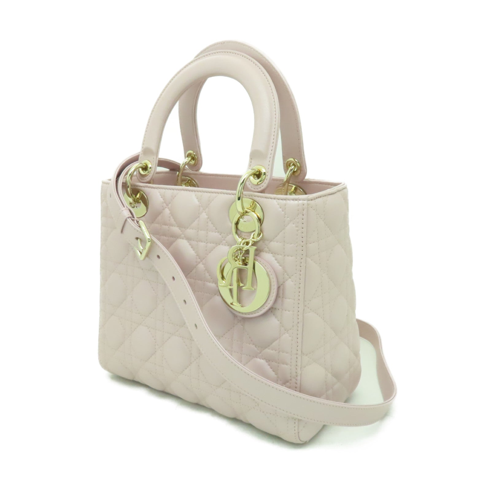 Dior 羊皮皮革2way Shoulder Bag金扣手挽肩背兩用袋粉紅色