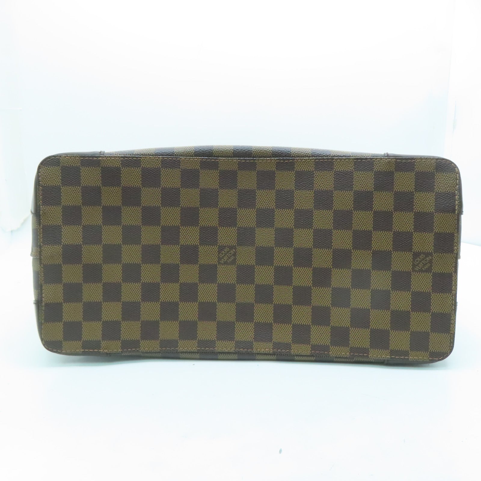 LOUIS VUITTON Damier Hampstead MM Gold Buckle Shoulder Bag Brown