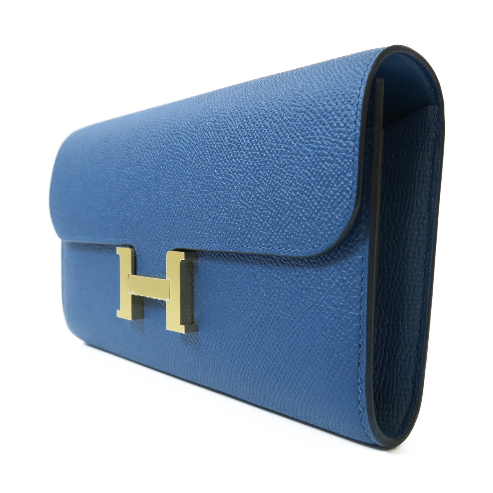 HERMES Veau Epsom皮革Constance To Go金扣肩背袋藍色