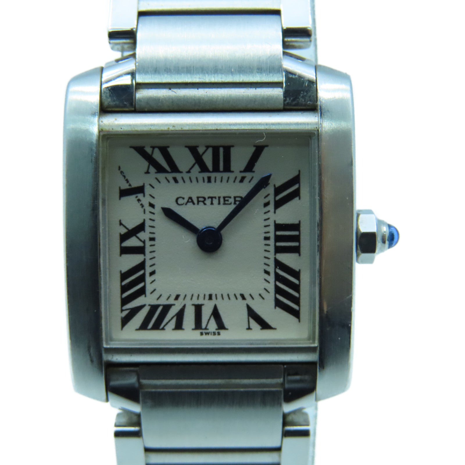 CARTIER Tank Francaise不锈钢手表石英机芯白色