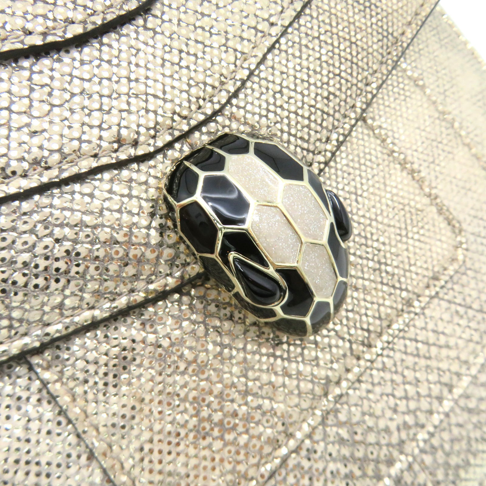 BVLGARI [Sharp Discount] Snakeskin Leather Serpenti Forever Chain Shoulder Bag Chain Strap Shoulder Bag Gold