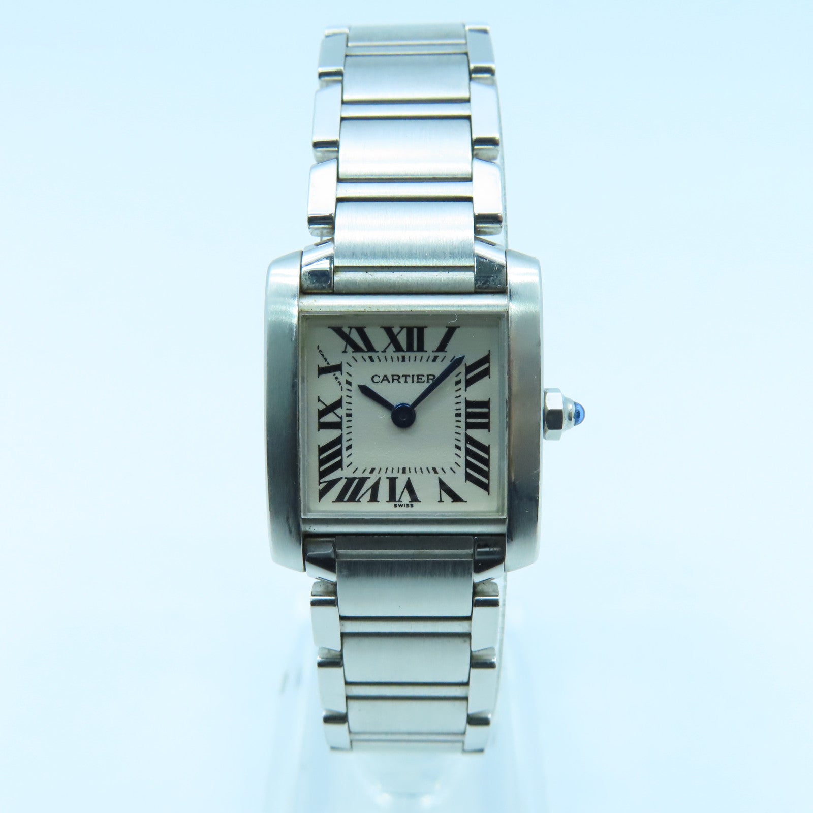 CARTIER Tank Francaise不锈钢手表石英机芯白色
