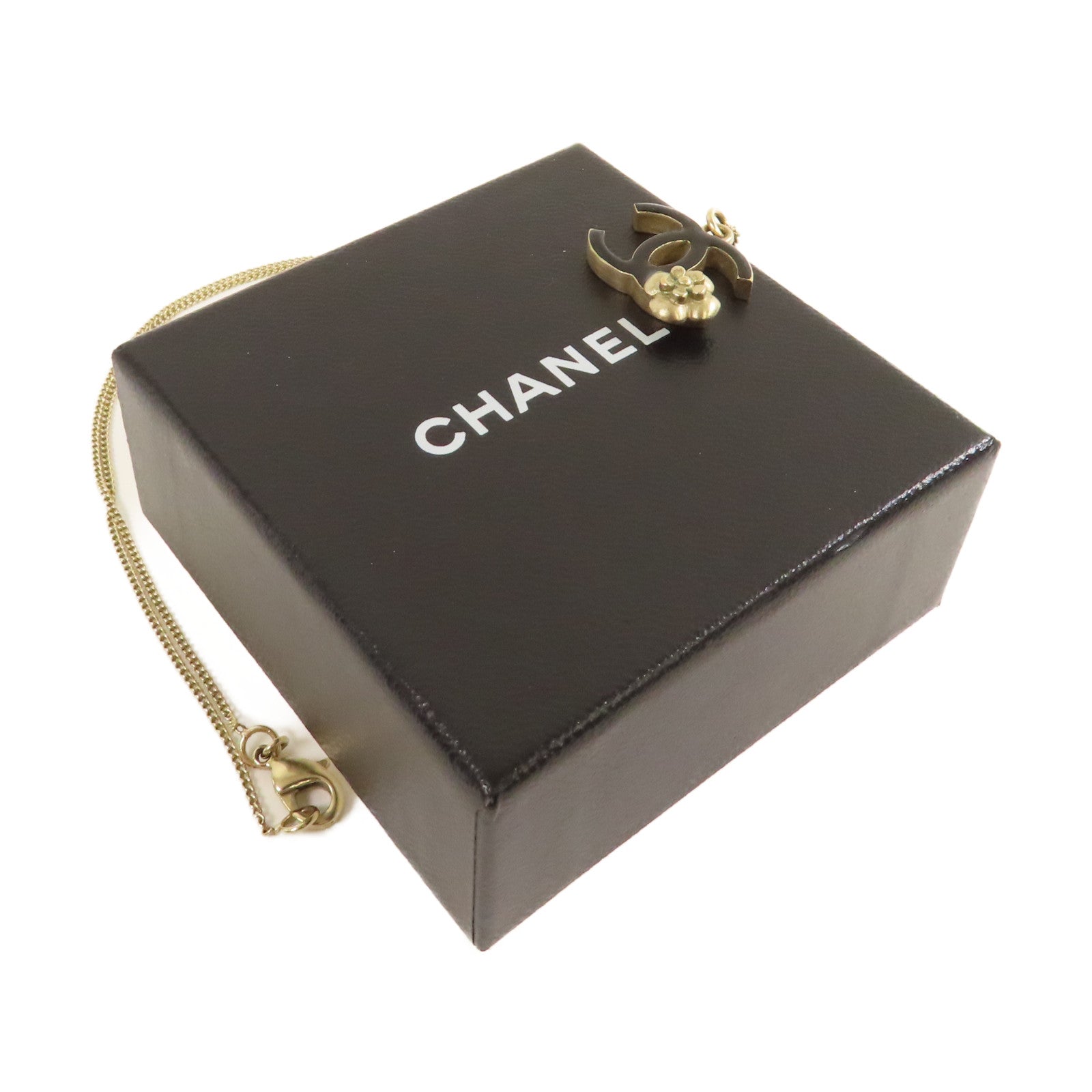 CHANEL 金屬CC Necklace項鏈黑色/金色