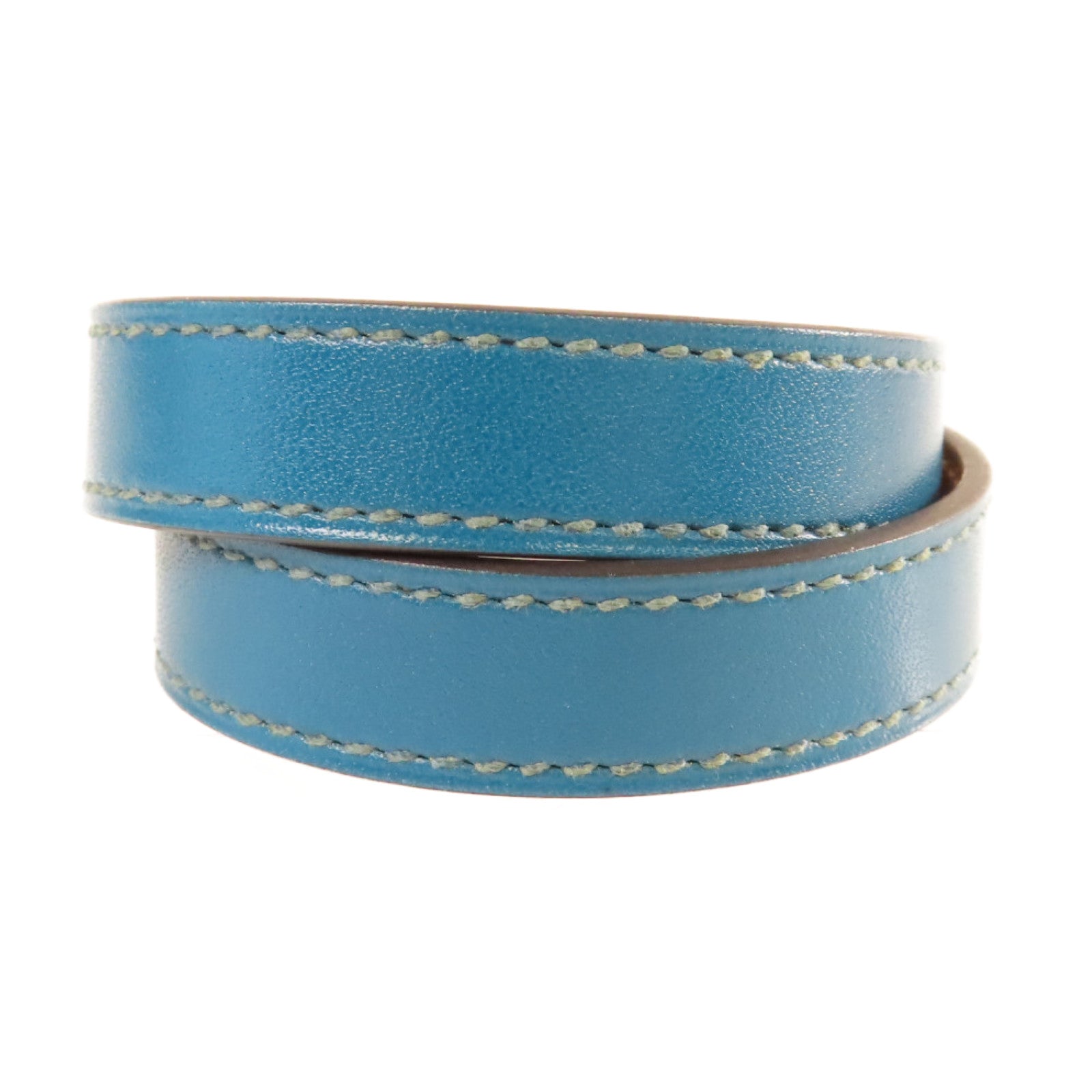 HERMES Box Calf皮革Kelly Double Tour XS Bracelet金扣手鏈Cobalt鈷藍色