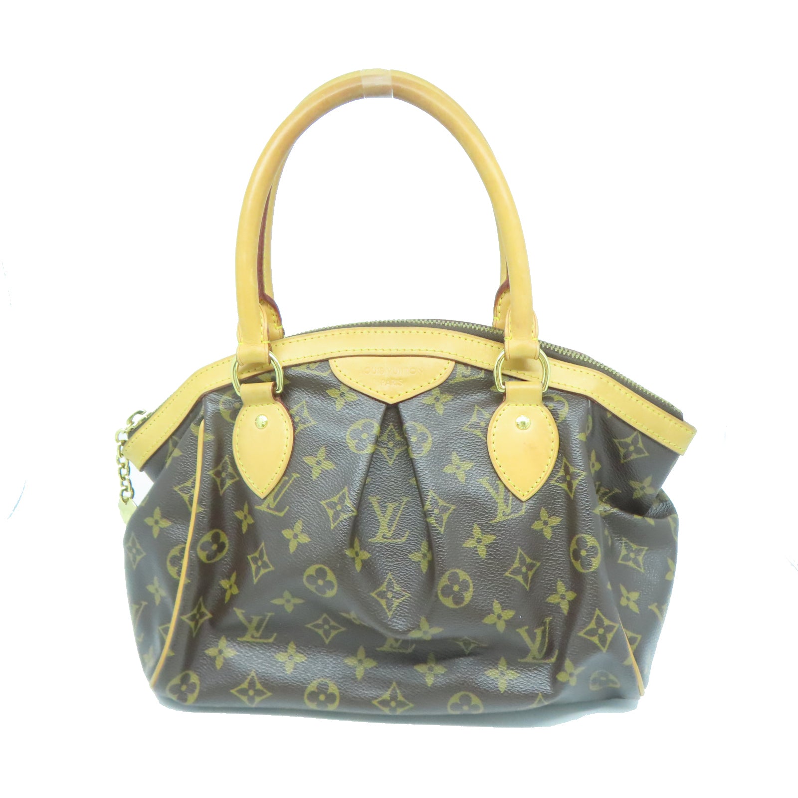 LOUIS VUITTON Monogram Tivoli PM金扣手挽袋棕色