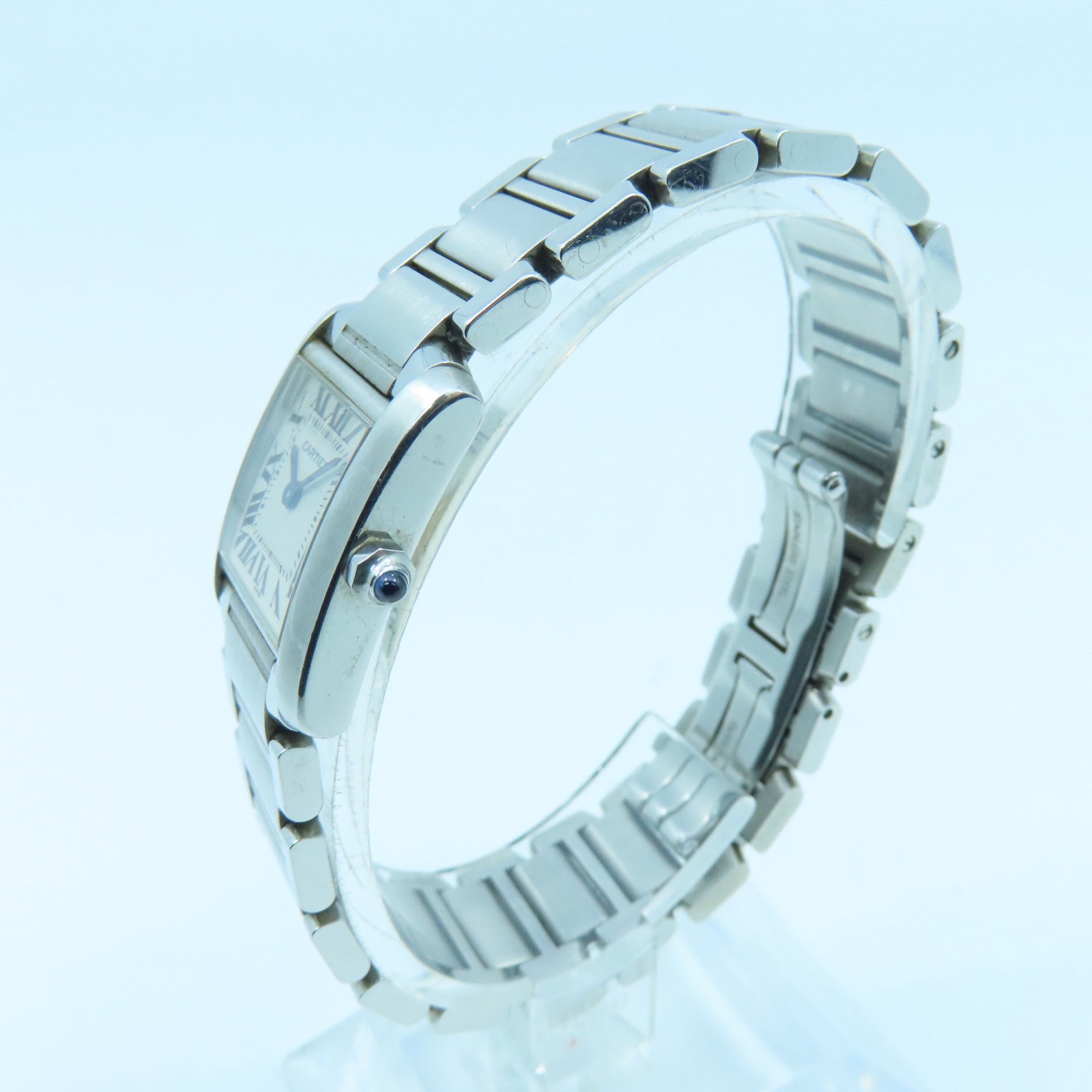 CARTIER Tank Francaise不锈钢手表石英机芯白色