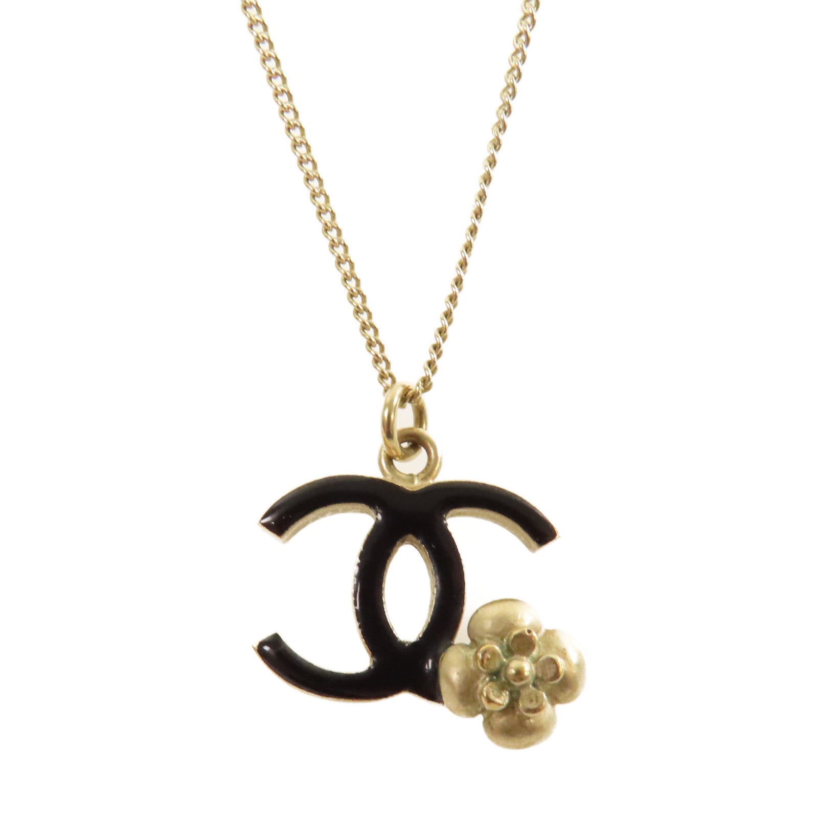 CHANEL 金屬CC Necklace項鏈黑色/金色