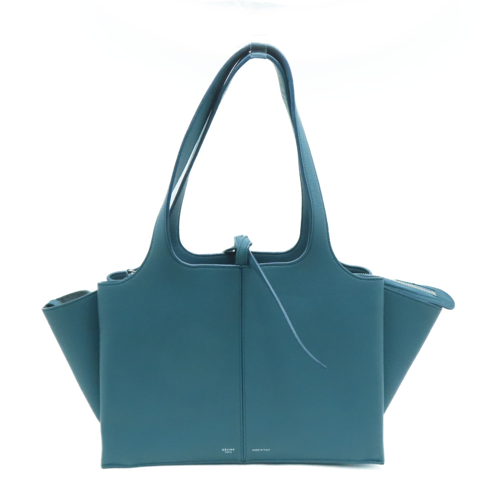 CELINE [Sharp Discount] Cowhide Leather Handbag Blue