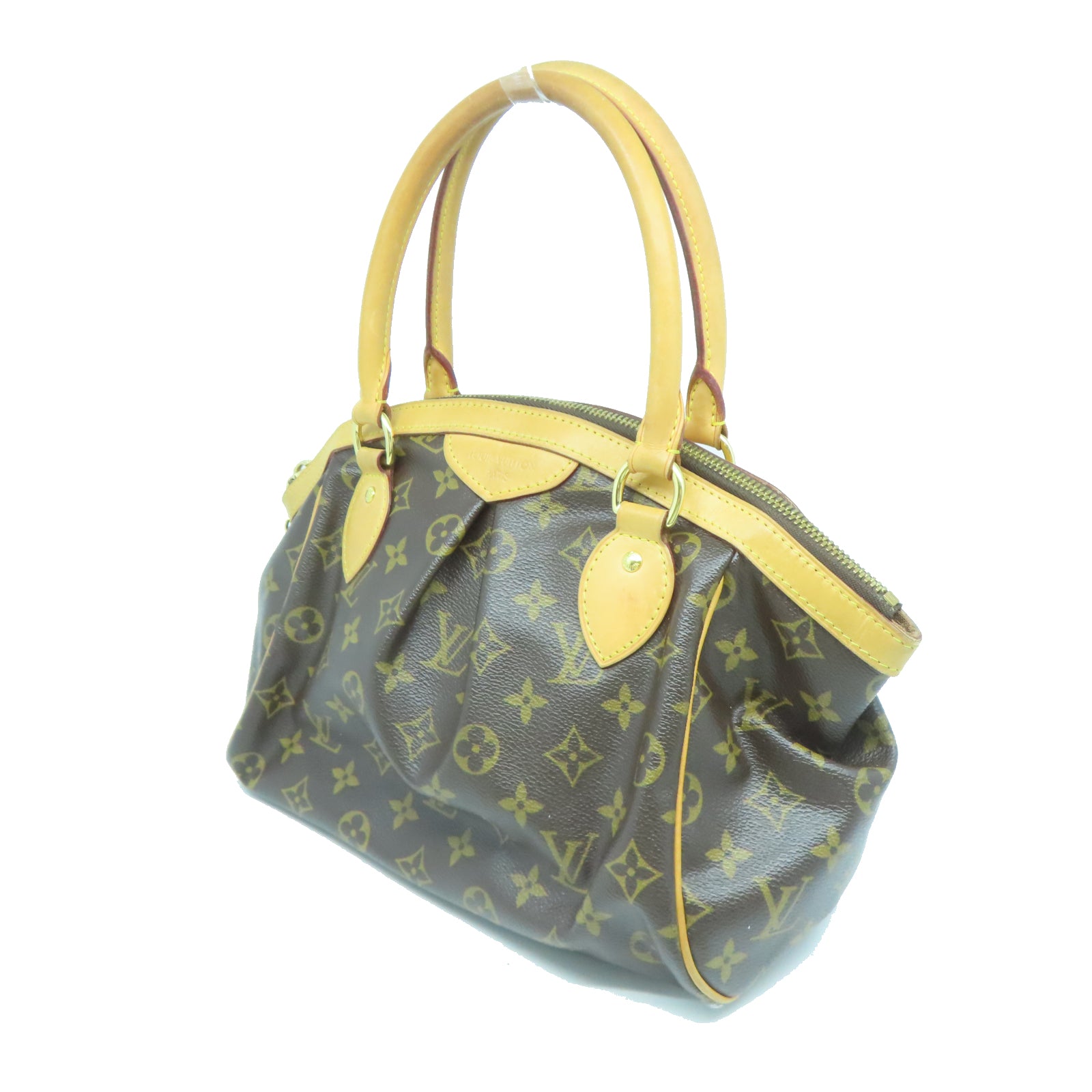 LOUIS VUITTON Monogram Tivoli PM金扣手挽袋棕色
