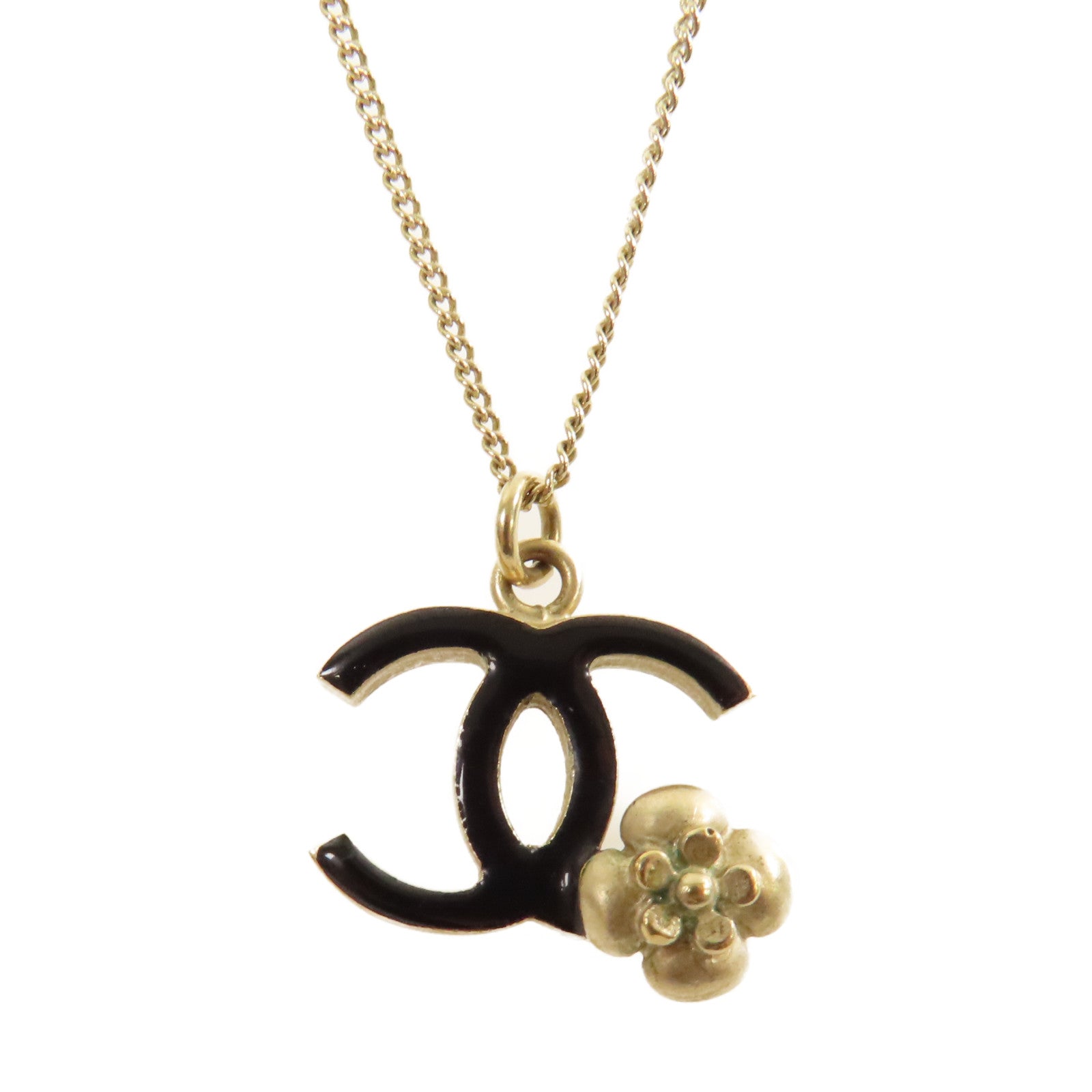 CHANEL 金屬CC Necklace項鏈黑色/金色