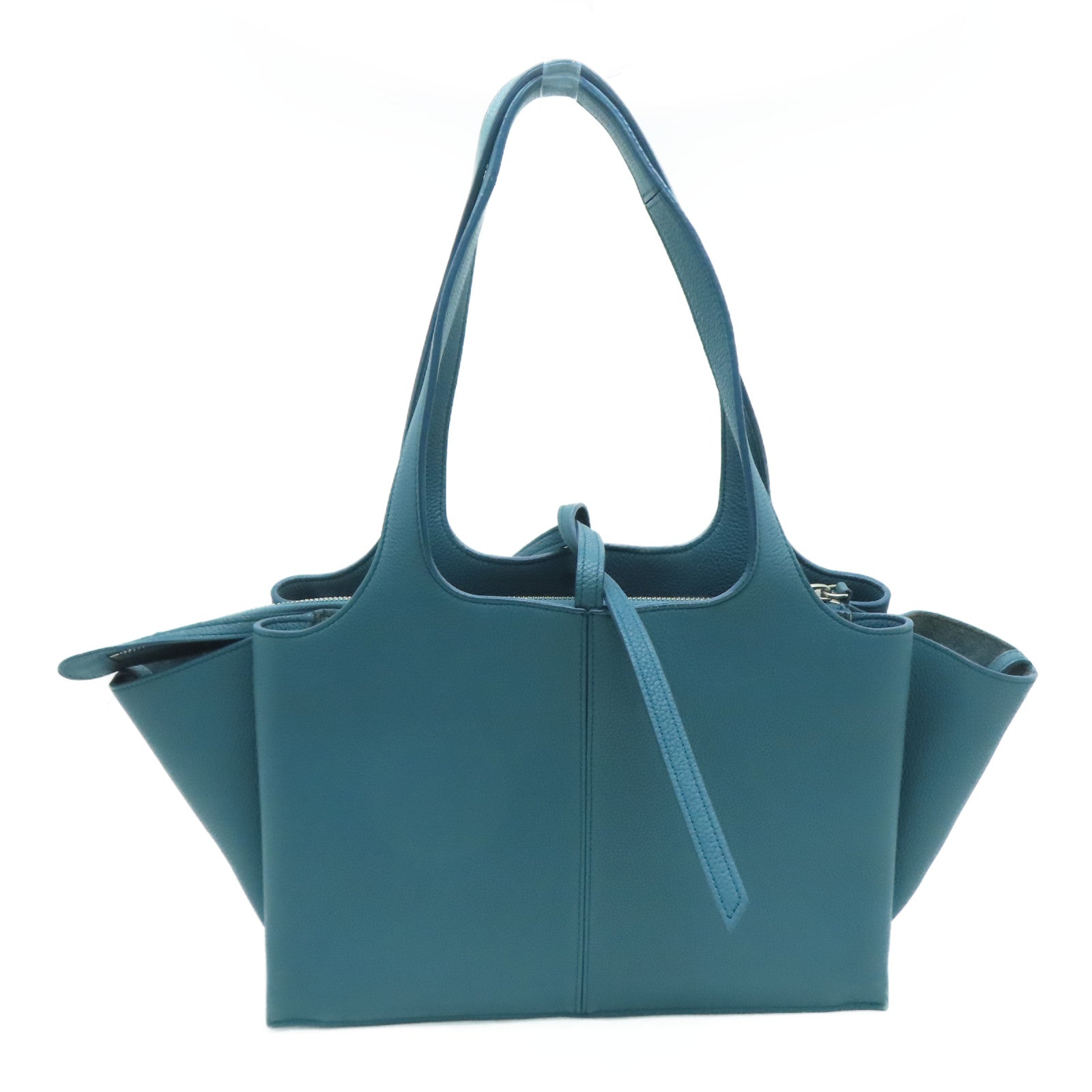 CELINE [Sharp Discount] Cowhide Leather Handbag Blue