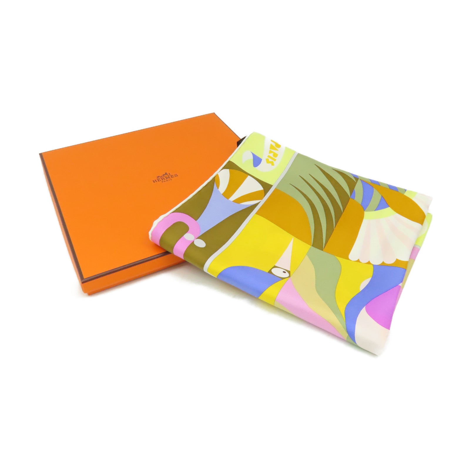 HERMES 【激減優惠】絲質Scarf 90x90絲巾黃色/紫色/彩色