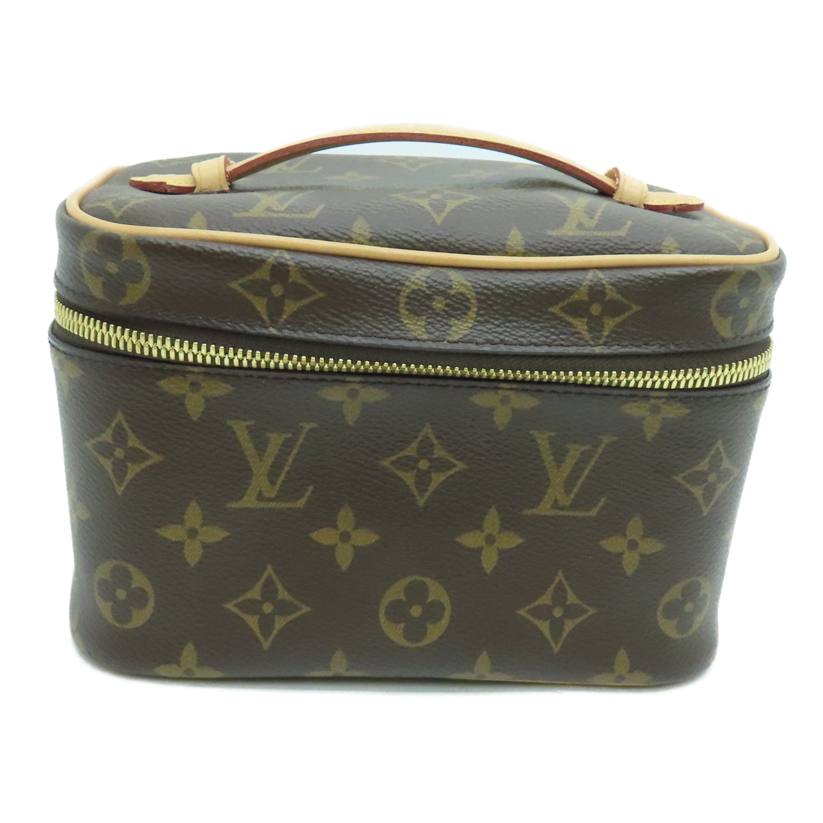 LOUIS VUITTON Monogram Nice Mini Hand Bag金扣手挽袋啡色
