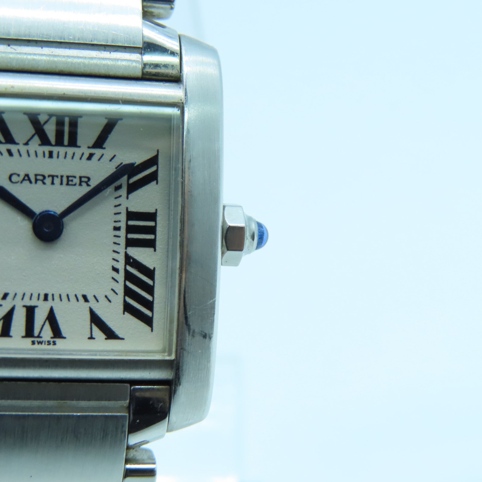 CARTIER Tank Francaise不锈钢手表石英机芯白色