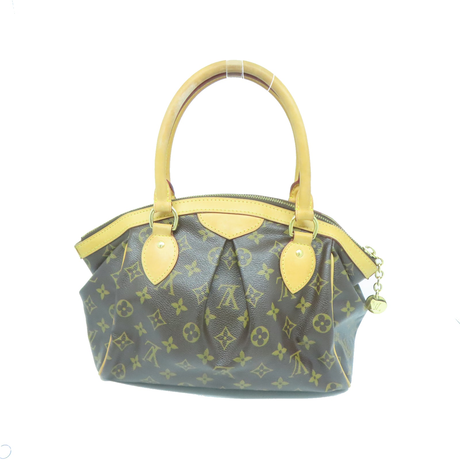 LOUIS VUITTON Monogram Tivoli PM金扣手挽袋棕色