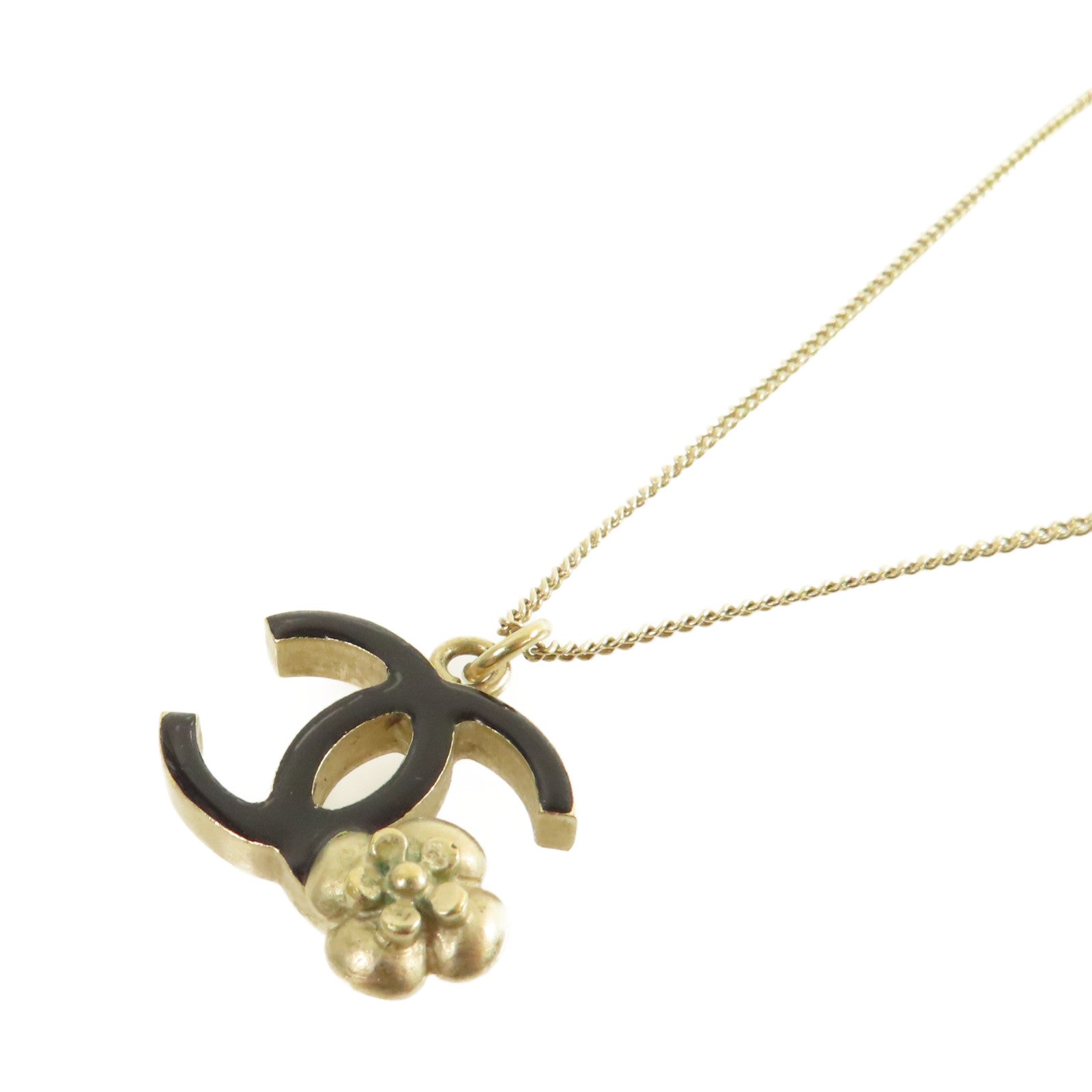 CHANEL 金屬CC Necklace項鏈黑色/金色