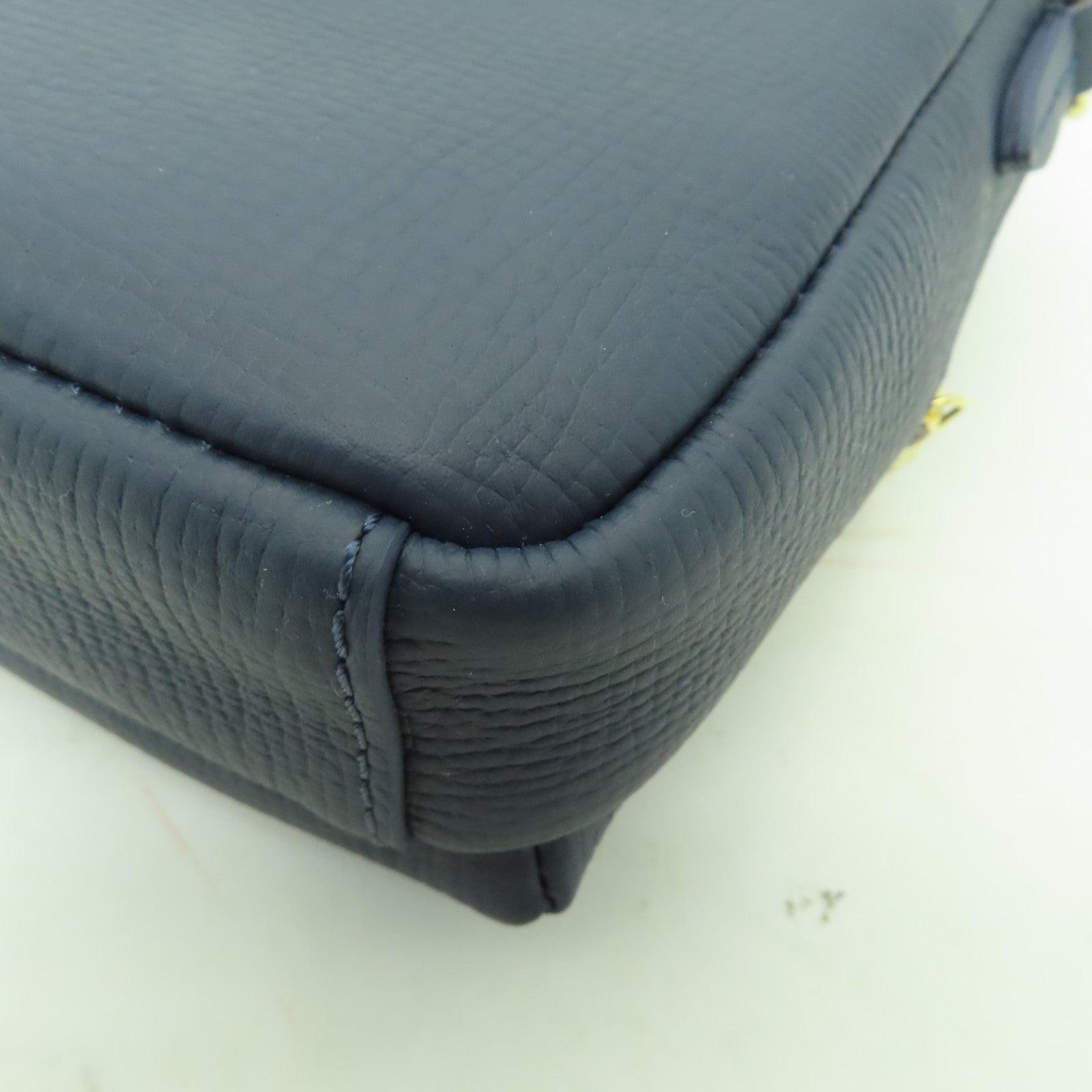 LOUIS VUITTON Monogram Denim Flap Double Phone Pouch金扣肩背袋深藍色