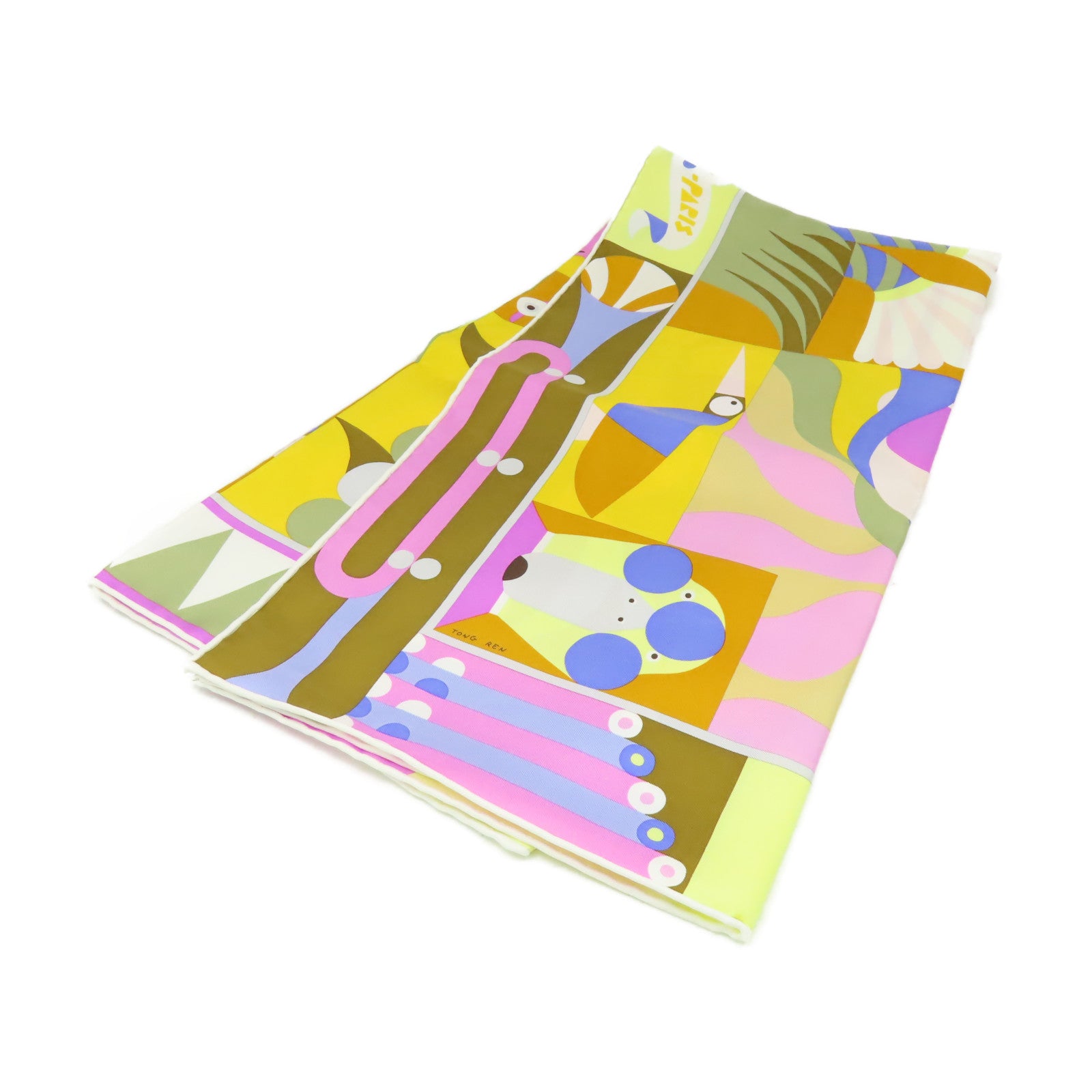 HERMES 【激減優惠】絲質Scarf 90x90絲巾黃色/紫色/彩色