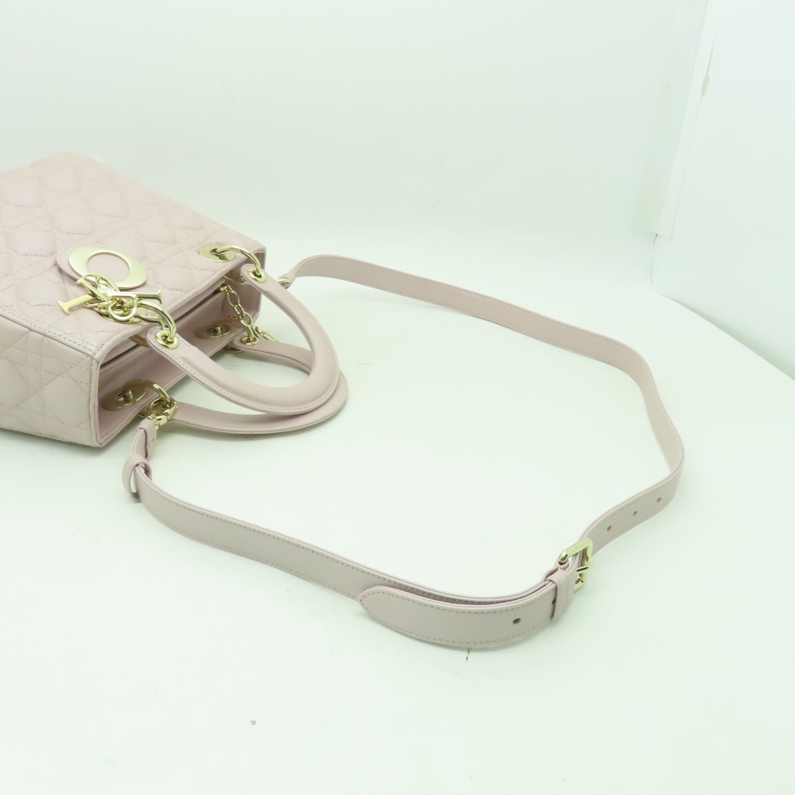 Dior 羊皮皮革2way Shoulder Bag金扣手挽肩背兩用袋粉紅色