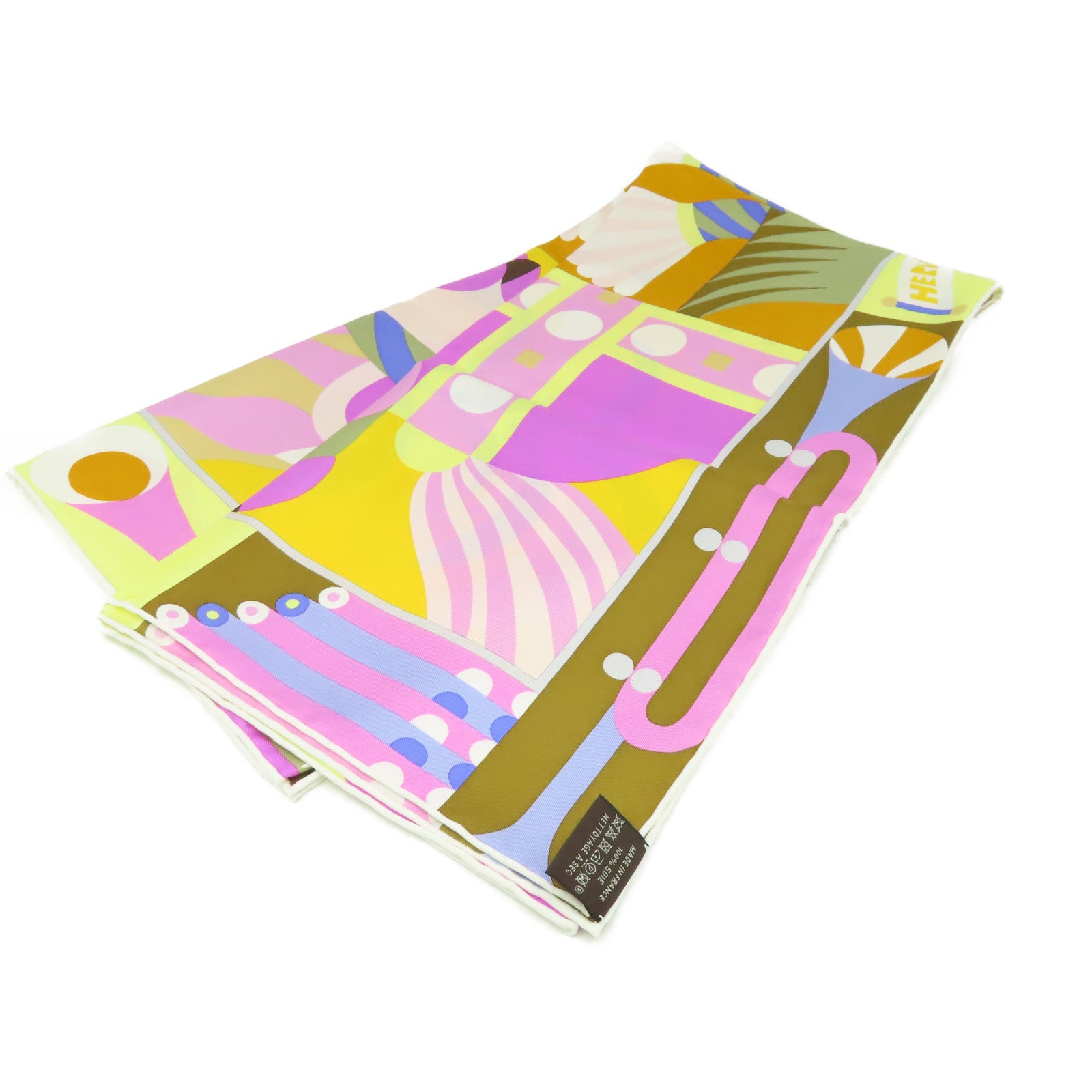 HERMES 【激減優惠】絲質Scarf 90x90絲巾黃色/紫色/彩色