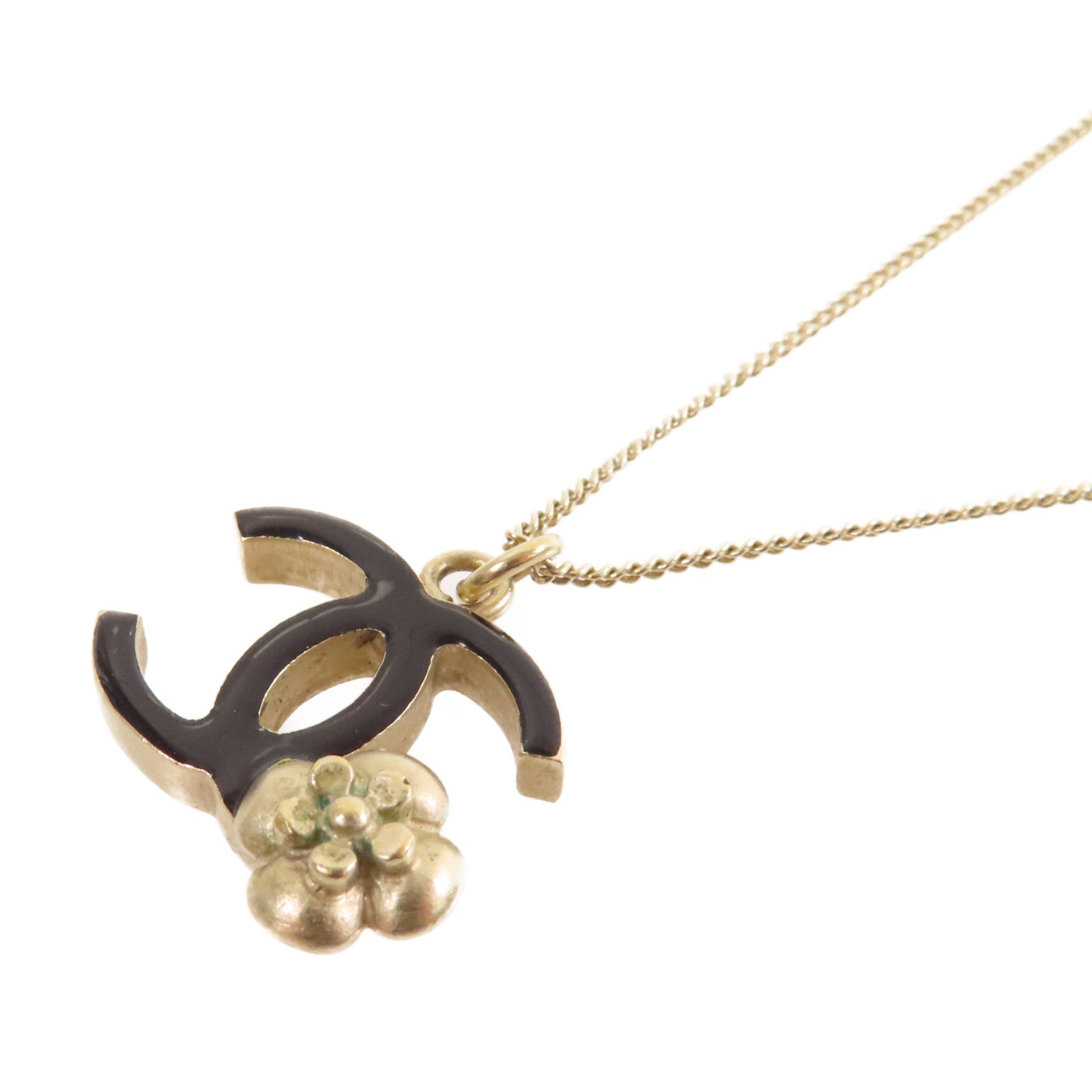 CHANEL 金屬CC Necklace項鏈黑色/金色
