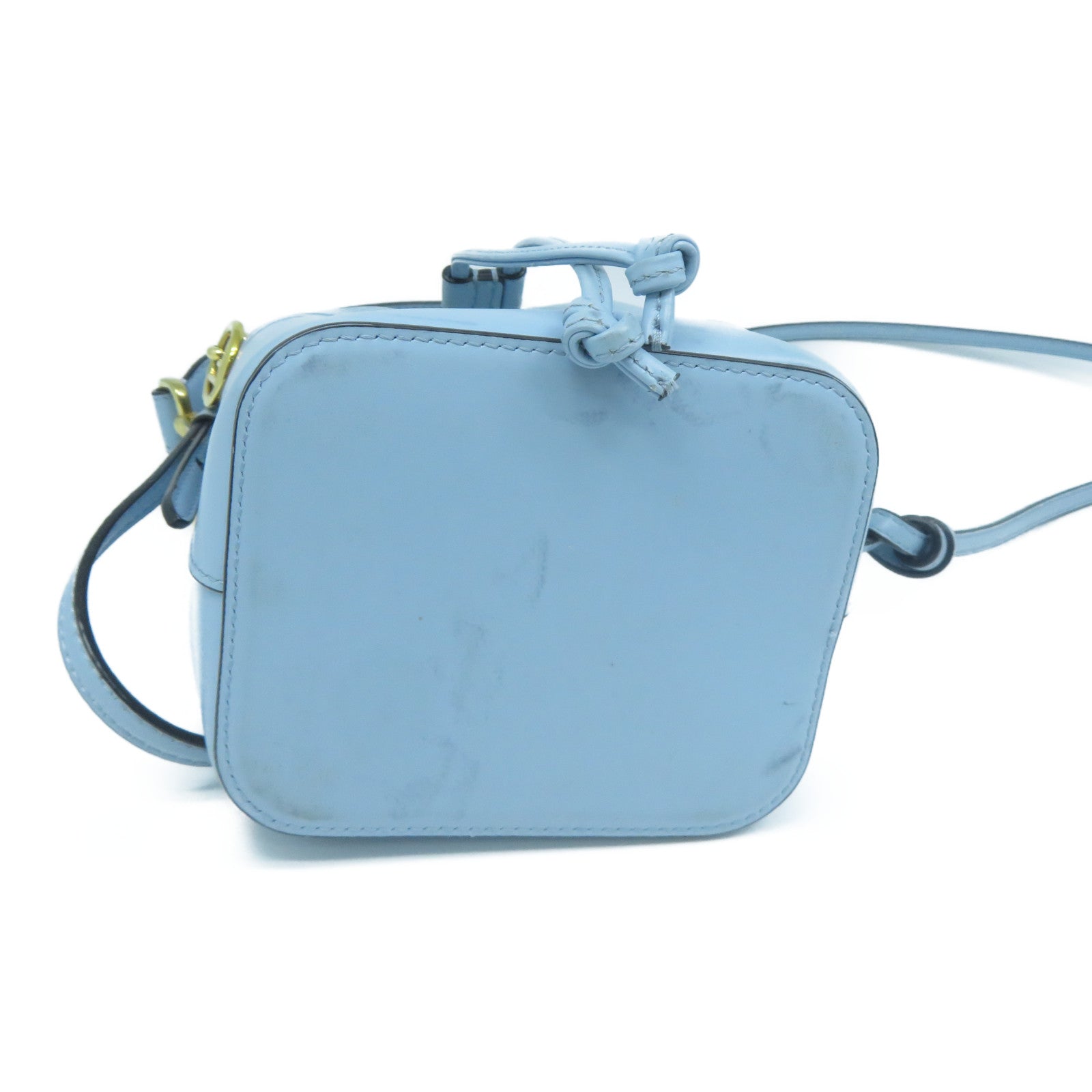 FENDI 牛皮皮革2 Way Shoulder金扣手挽肩背兩用袋淺藍色