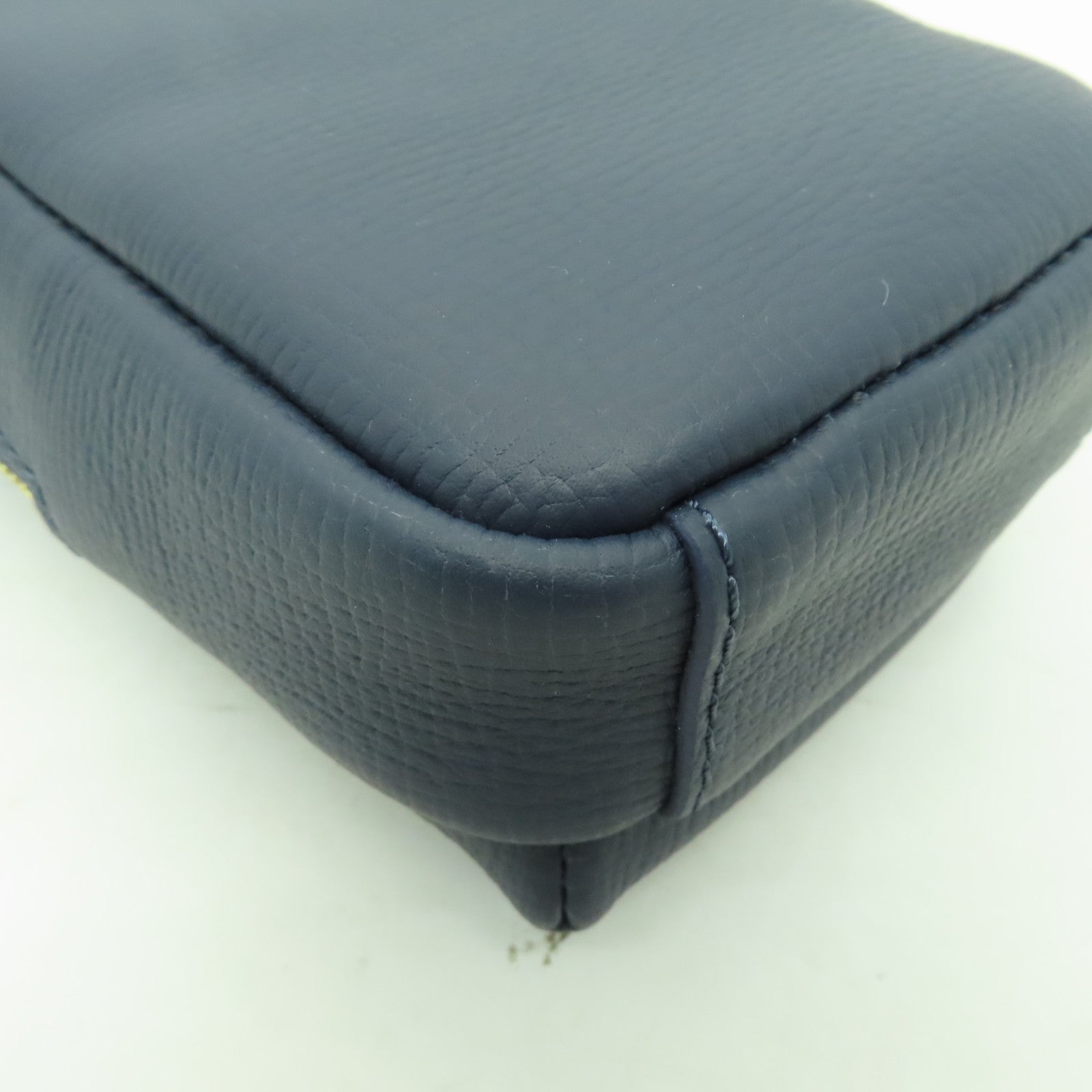LOUIS VUITTON Monogram Denim Flap Double Phone Pouch金扣肩背袋深藍色