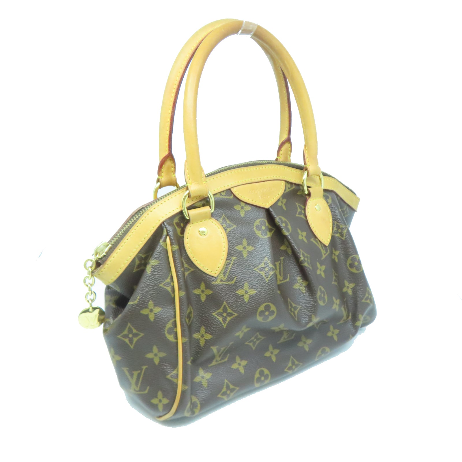 LOUIS VUITTON Monogram Tivoli PM金扣手挽袋棕色