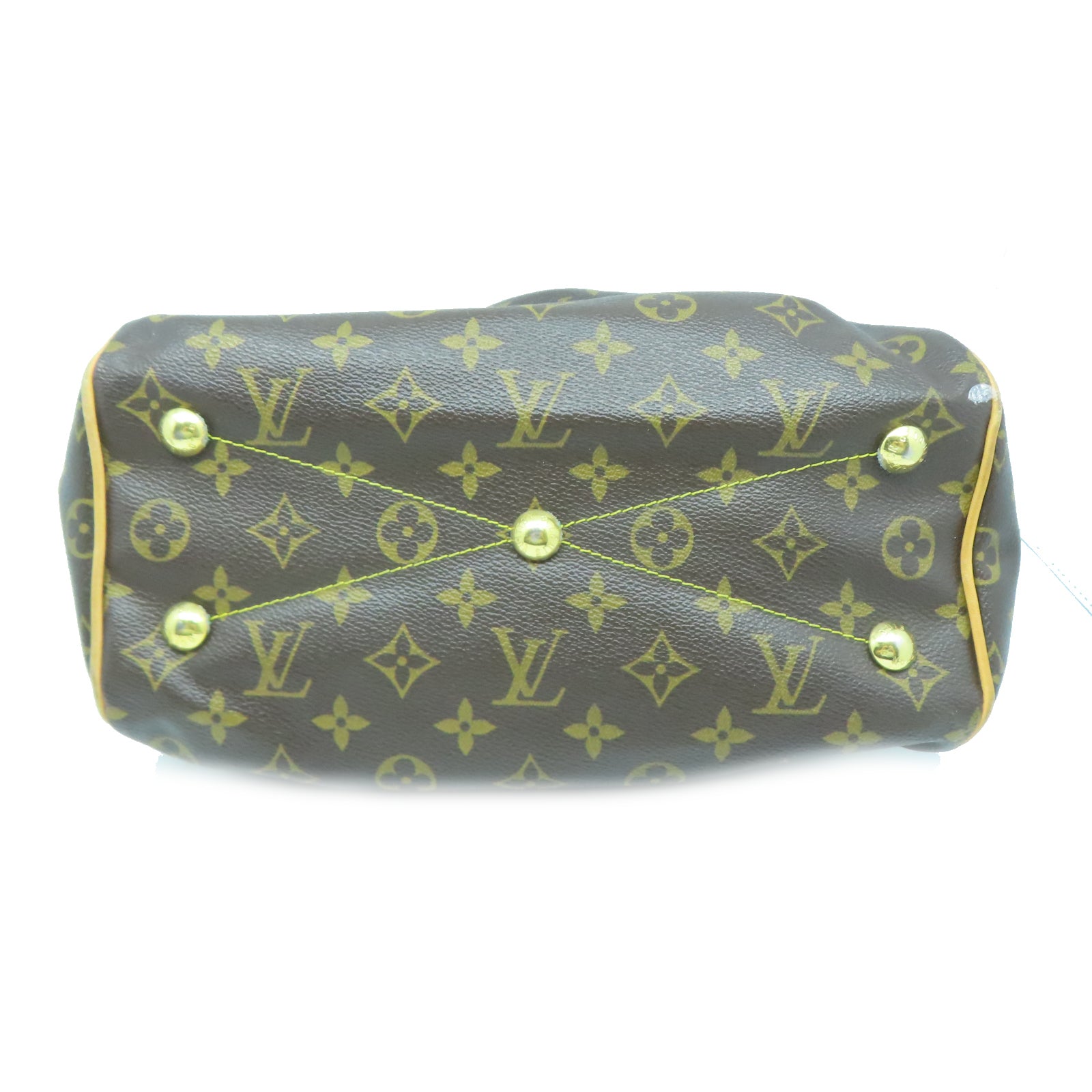 LOUIS VUITTON Monogram Tivoli PM金扣手挽袋棕色